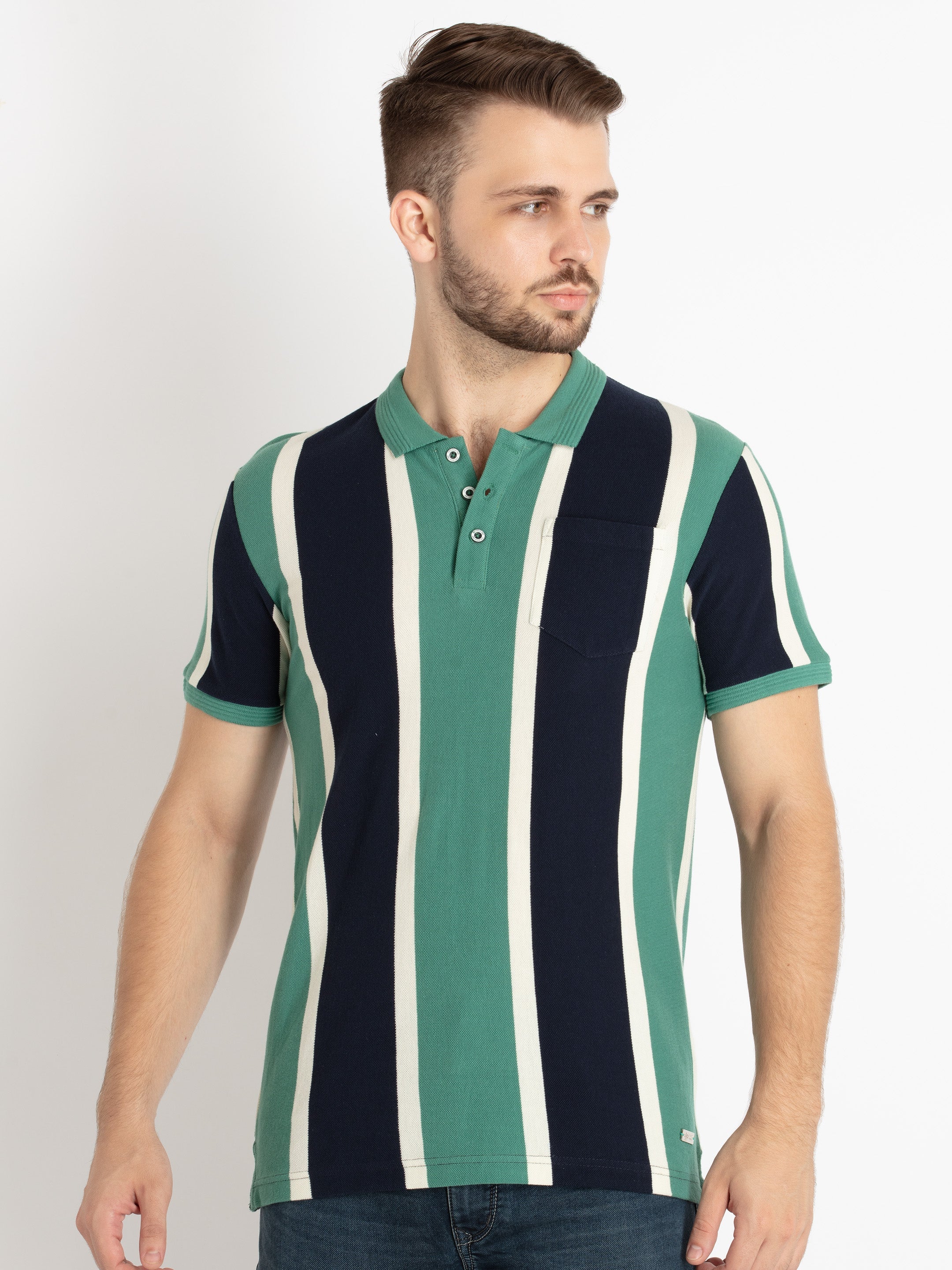 Striped polo t shirt