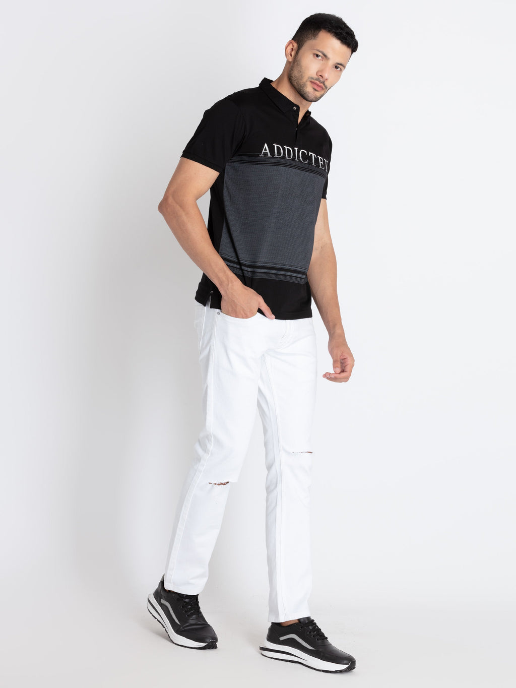Mens Printed Polo T-Shirt