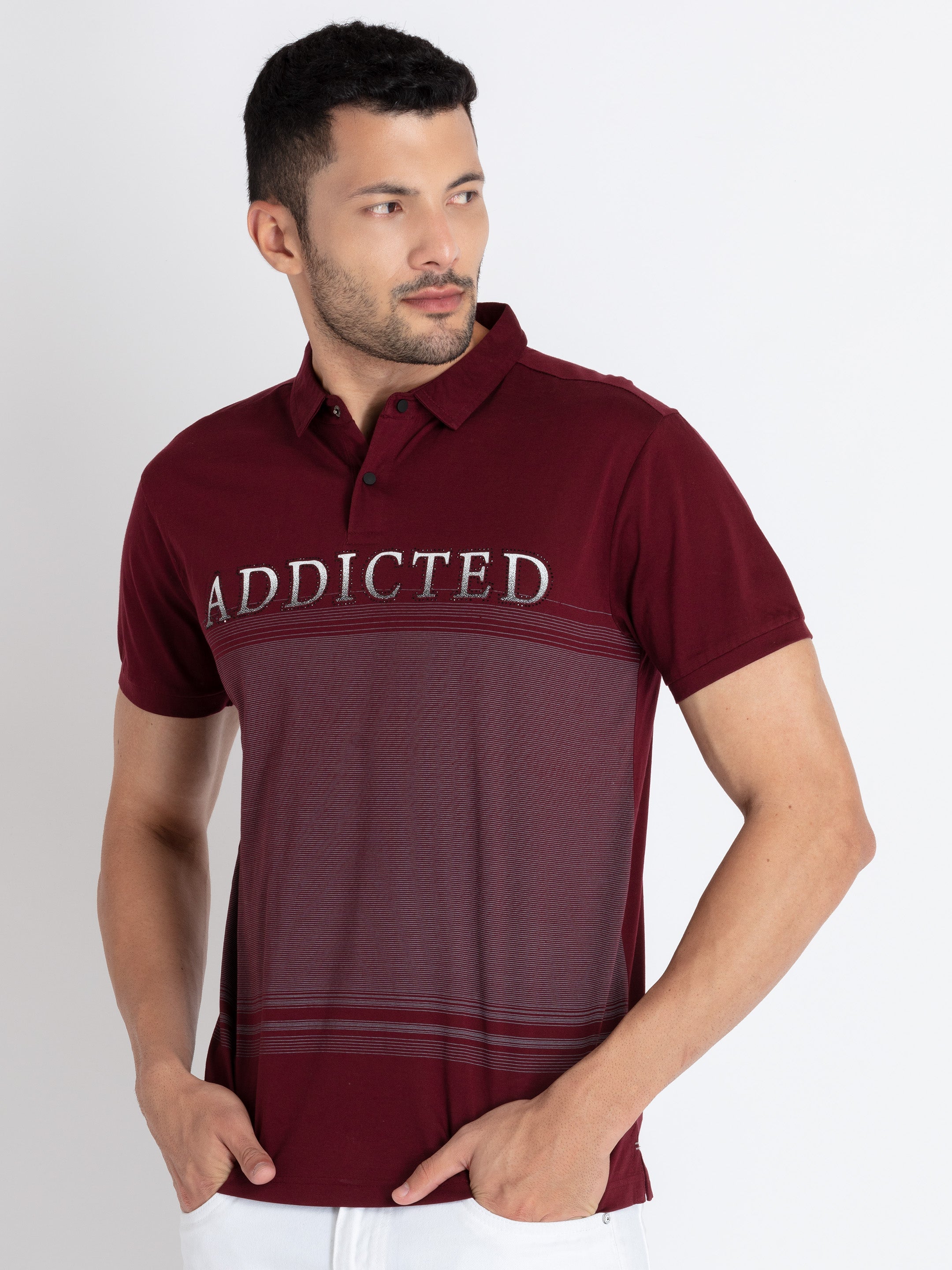 Mens Printed Polo T-Shirt