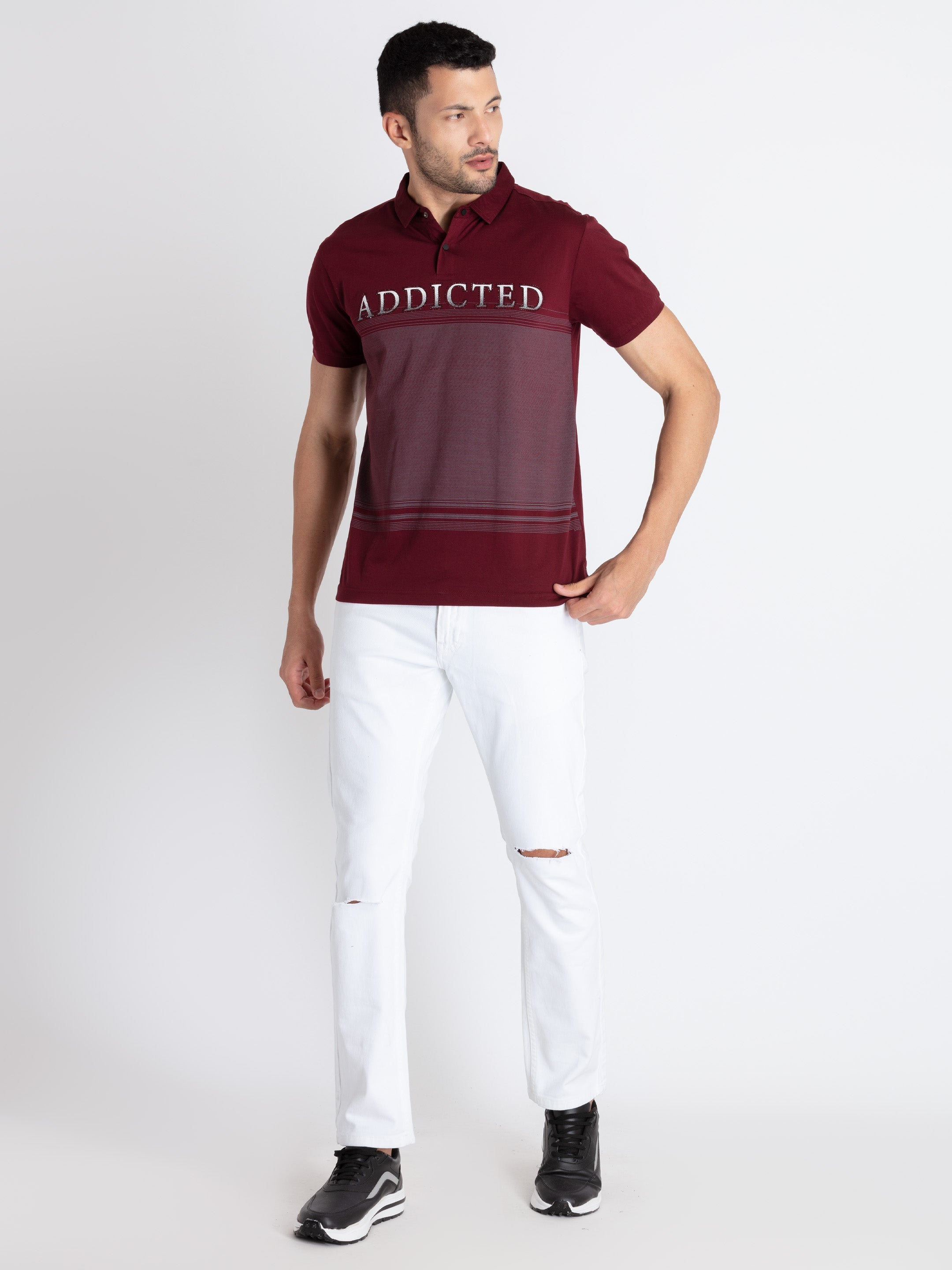 Mens Printed Polo T-Shirt