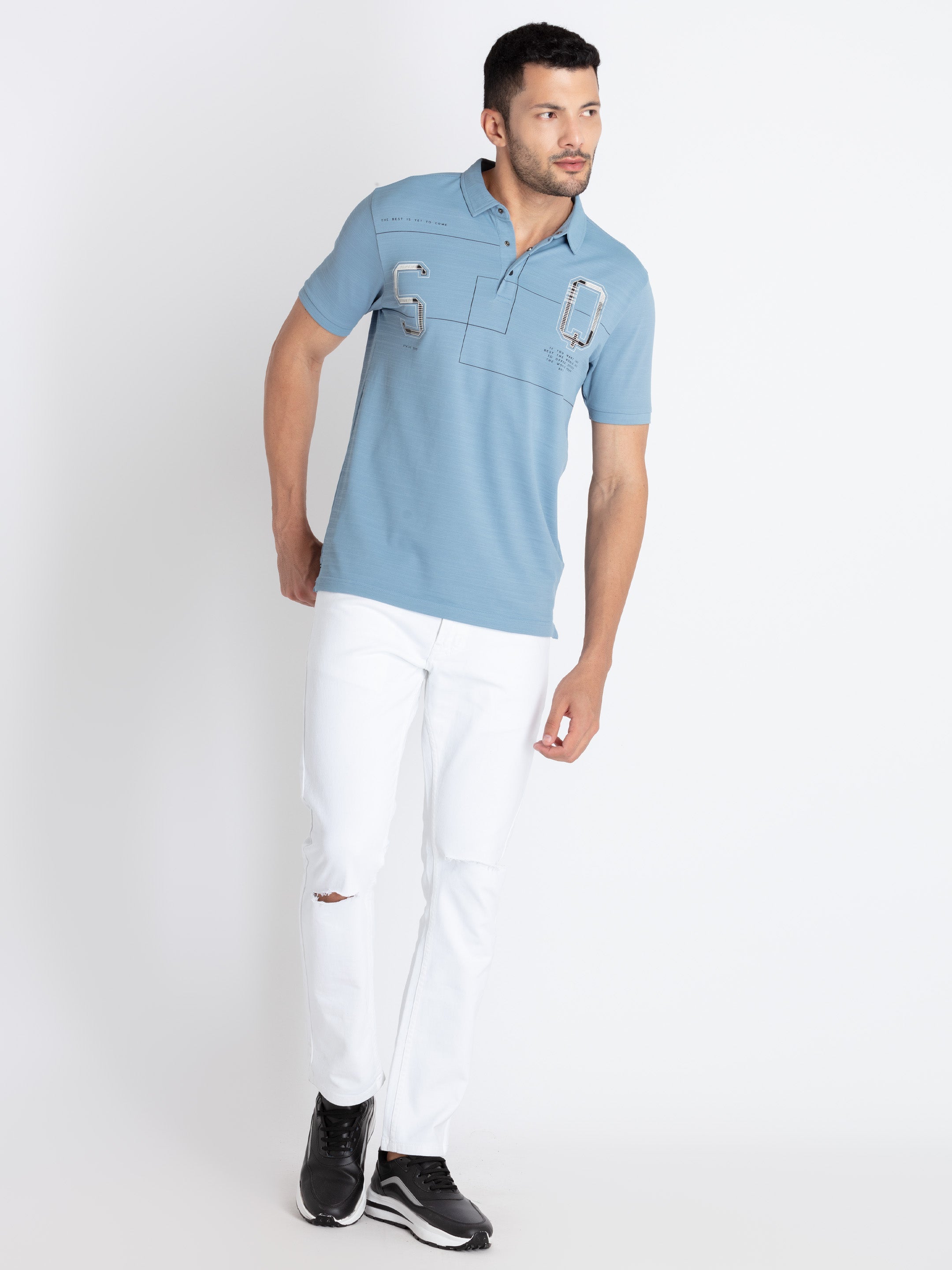 Mens Printed Polo T-Shirt