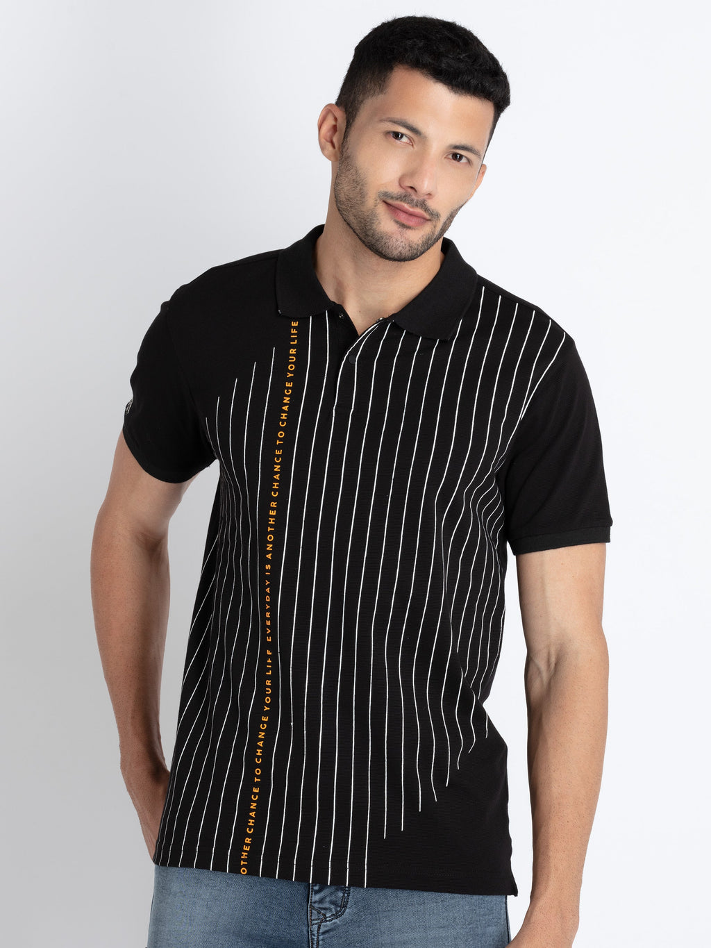 Printed polo t shirt