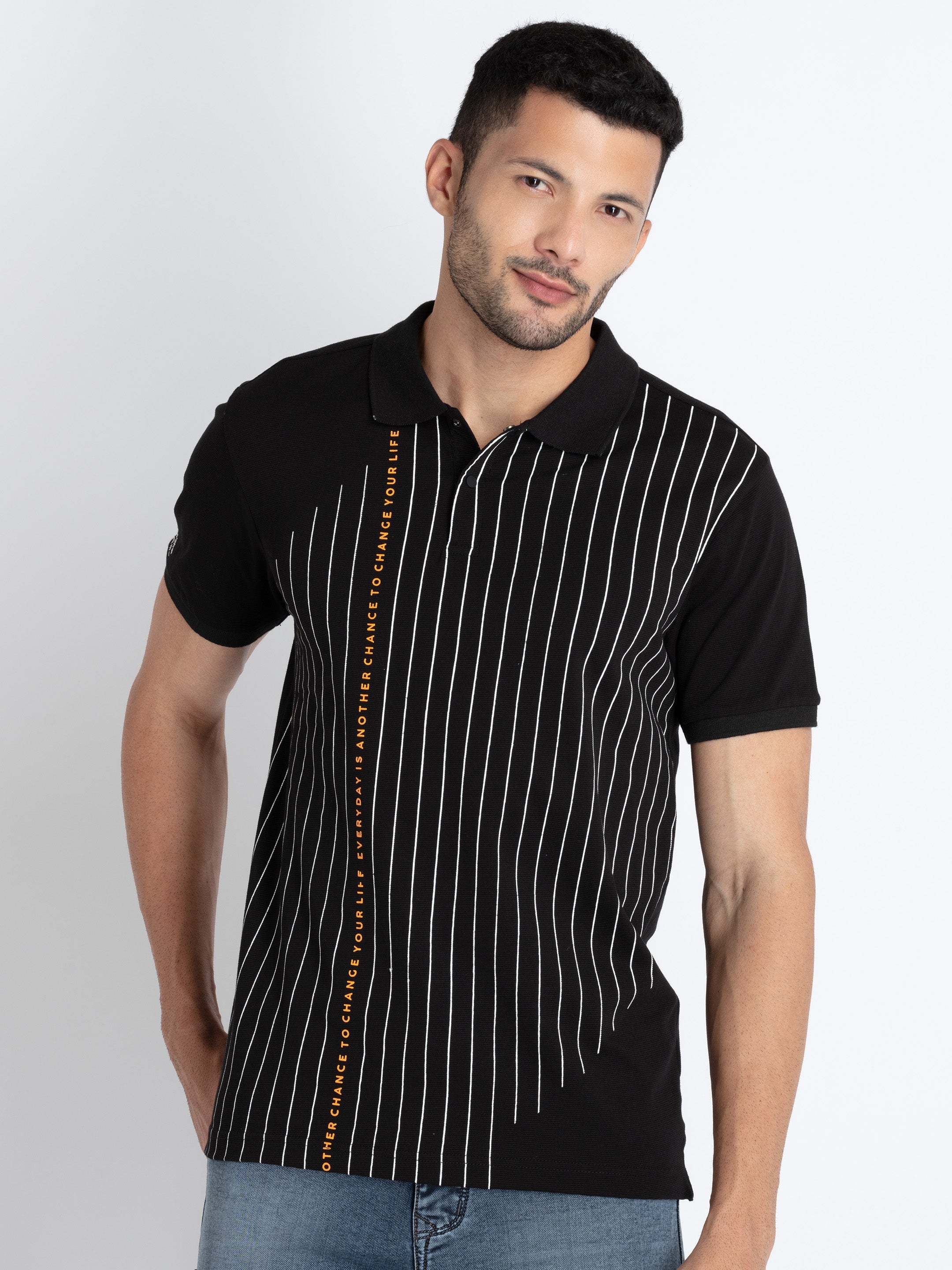 Printed polo t shirt
