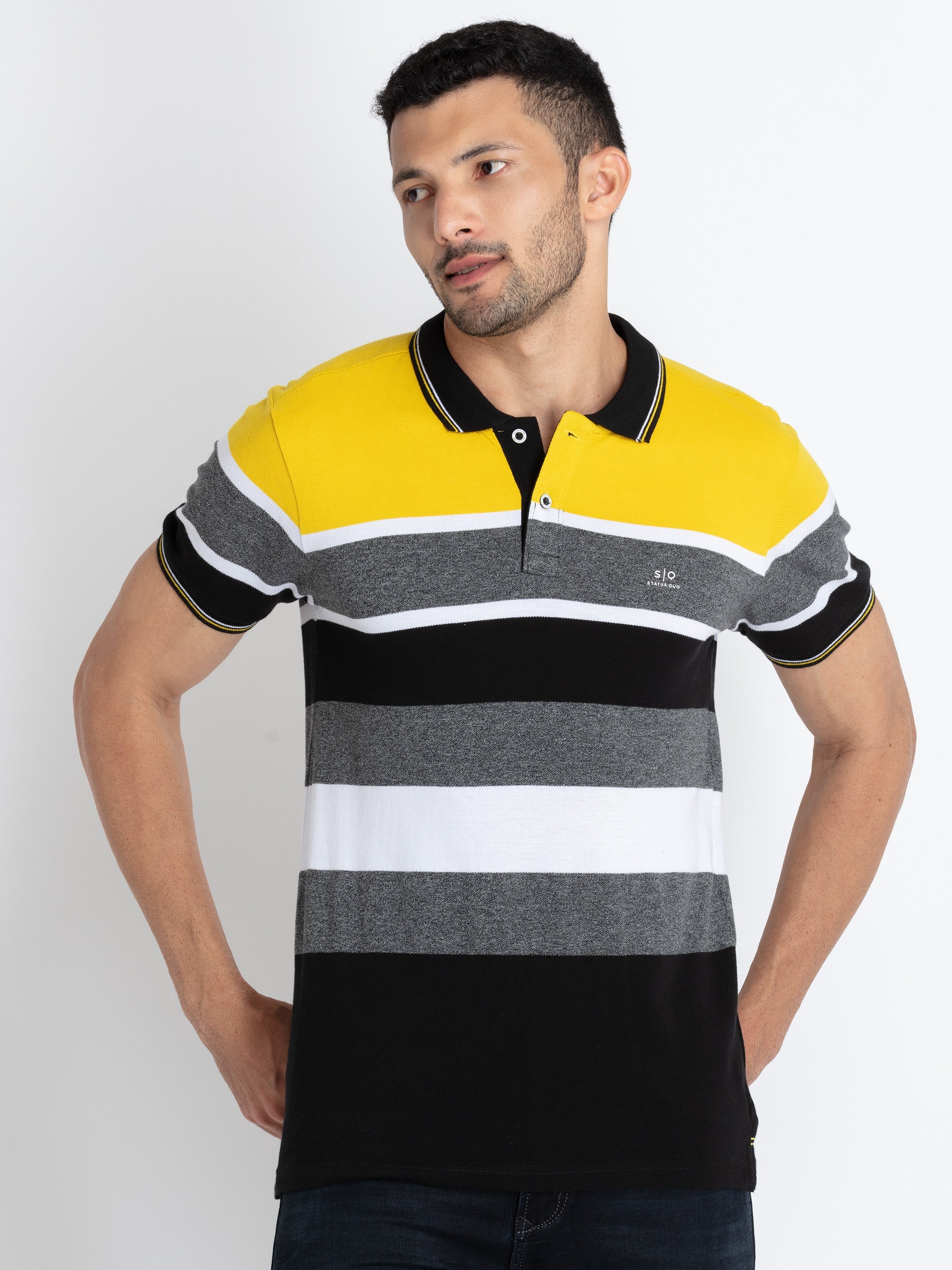 Striped polo t shirt