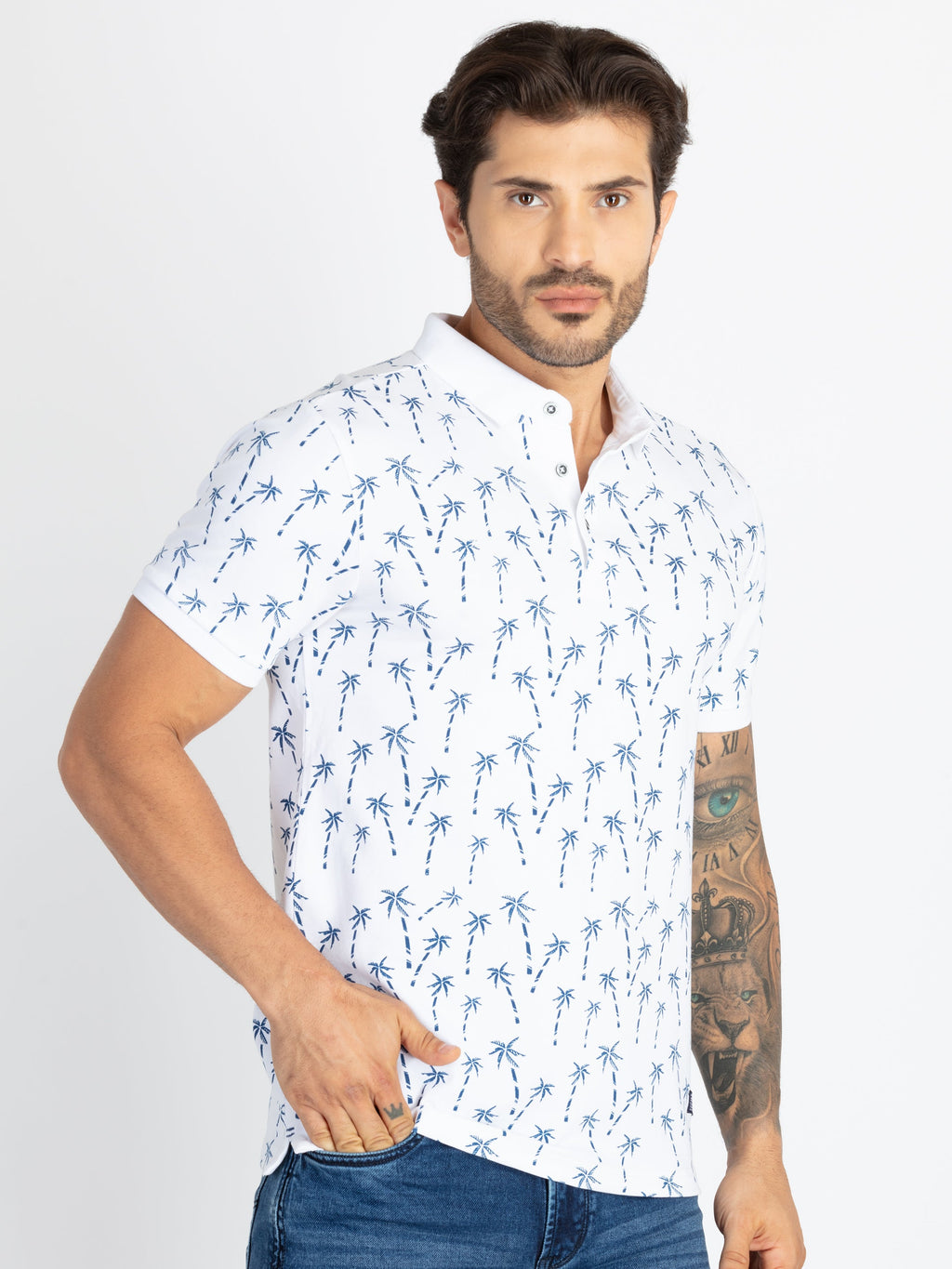 Mens All Over Printed Polo T-Shirt