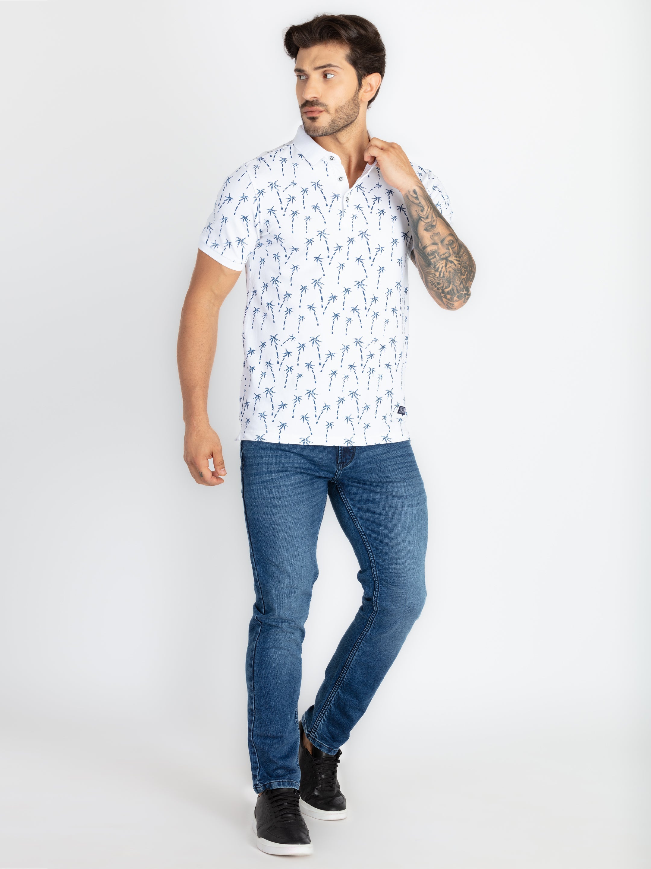 Mens All Over Printed Polo T-Shirt