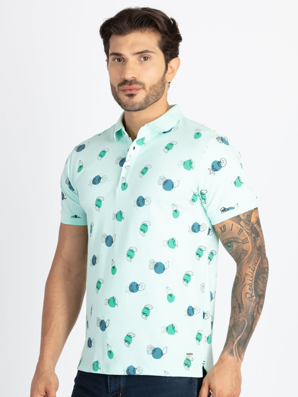 Mens All Over Printed Polo T-Shirt