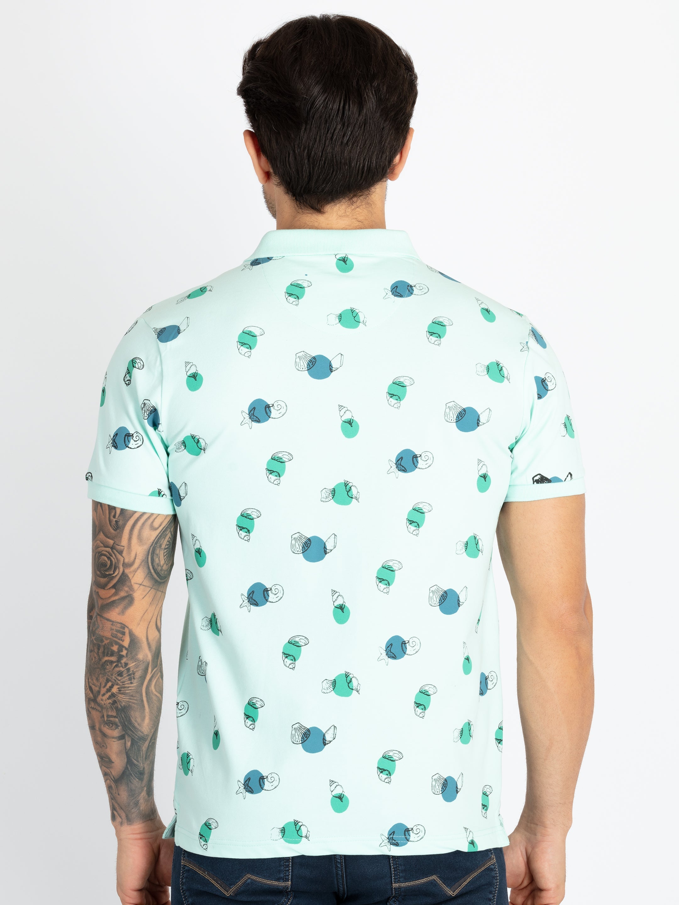 Mens All Over Printed Polo T-Shirt