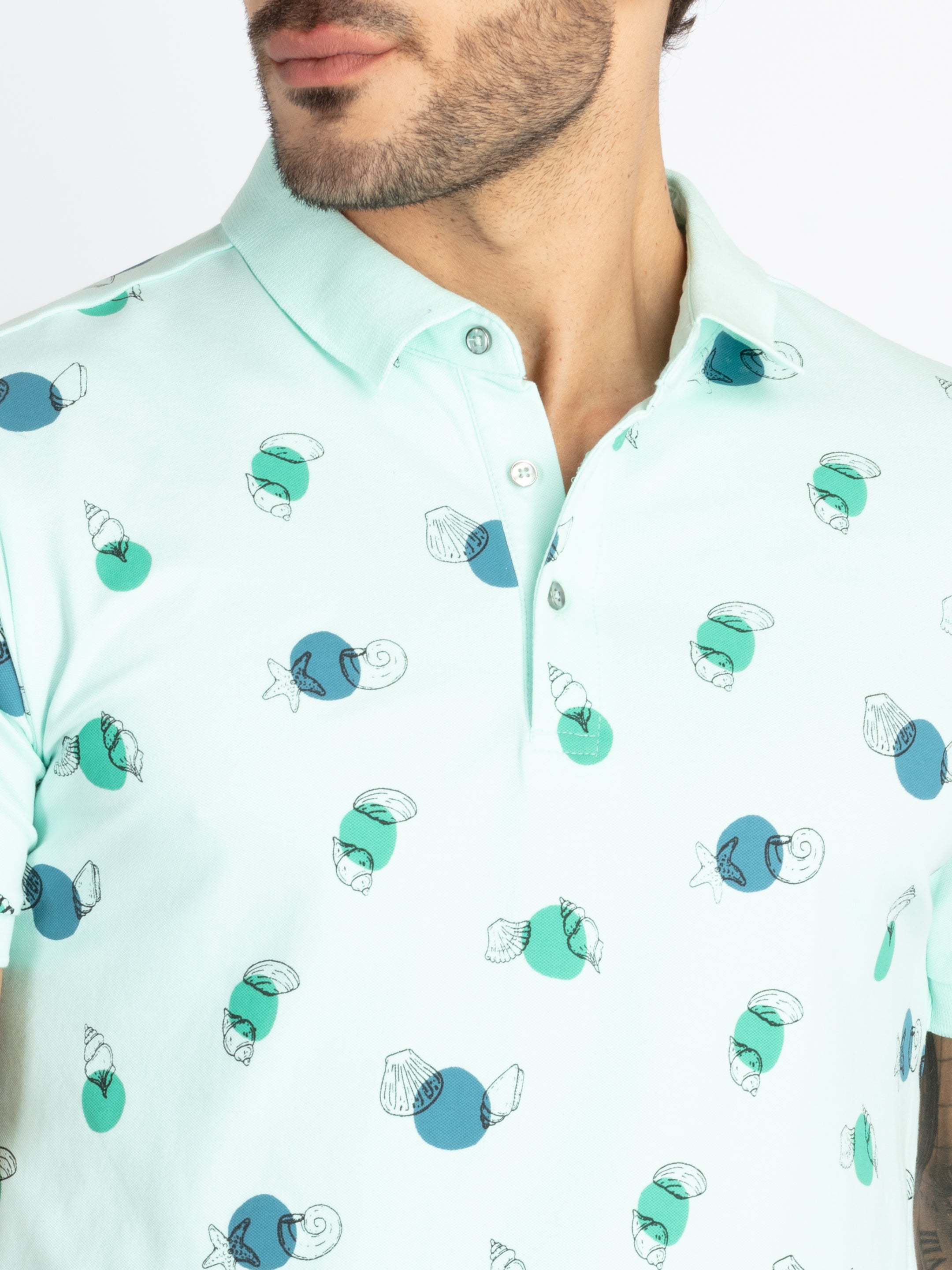 Mens All Over Printed Polo T-Shirt