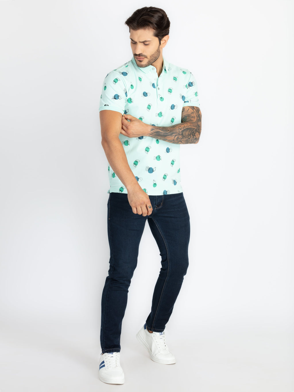 Mens All Over Printed Polo T-Shirt