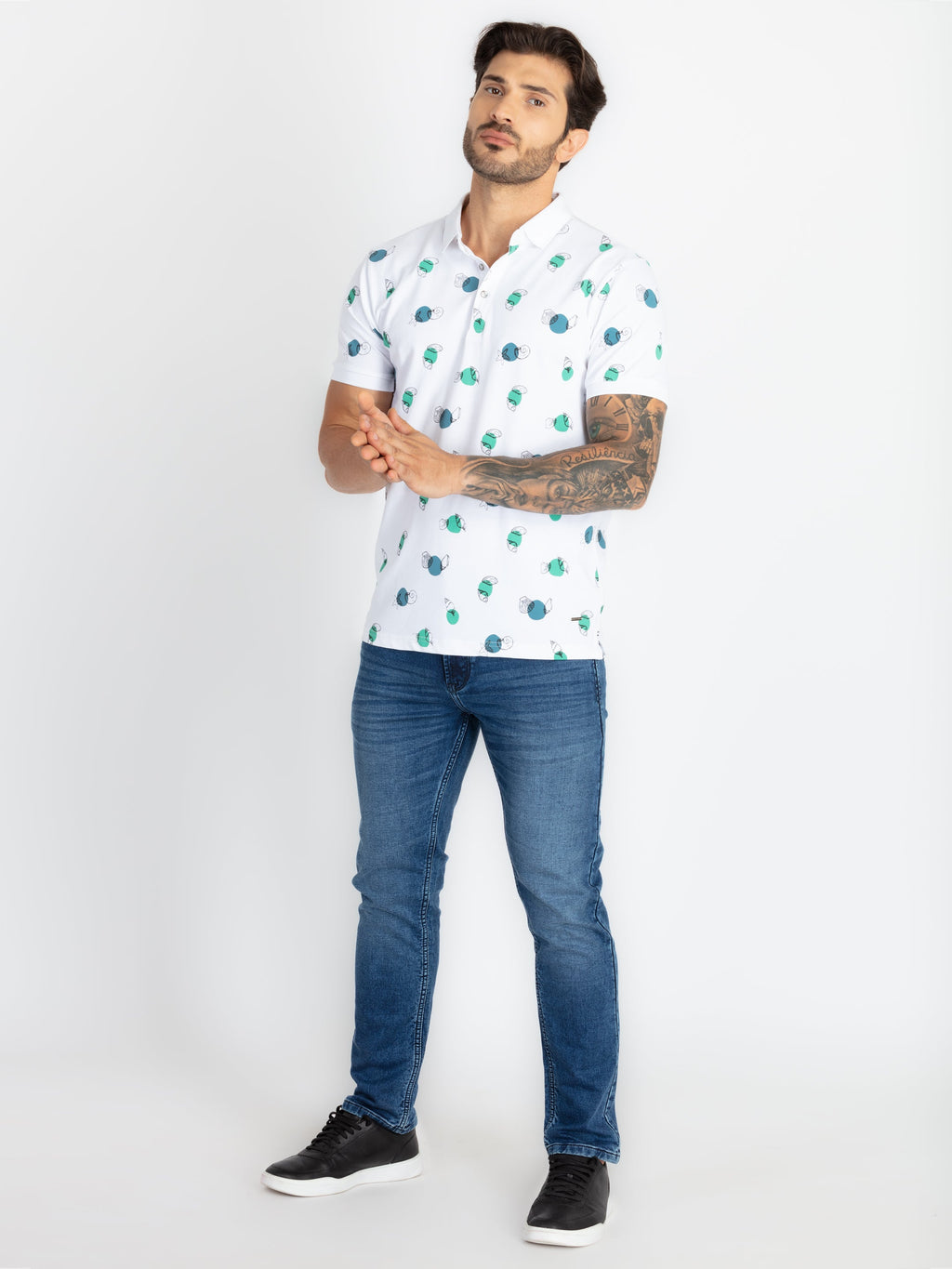 Mens All Over Printed Polo T-Shirt