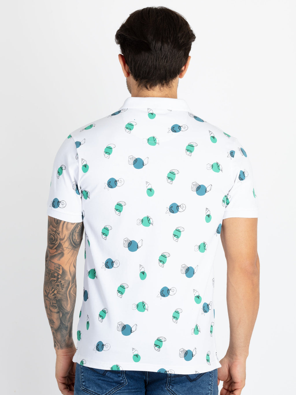 Mens All Over Printed Polo T-Shirt