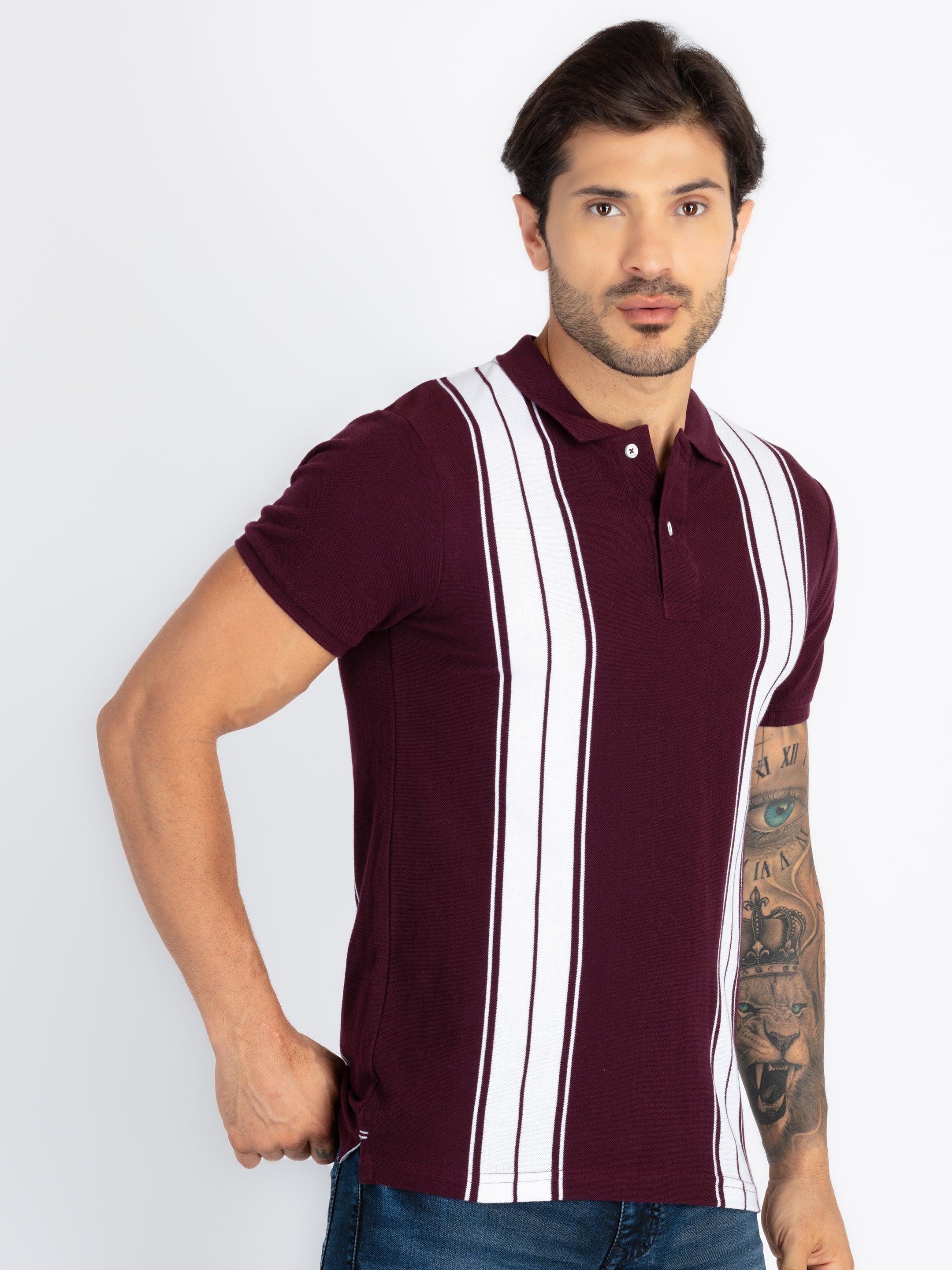 Mens Colourblock Polo T-Shirt