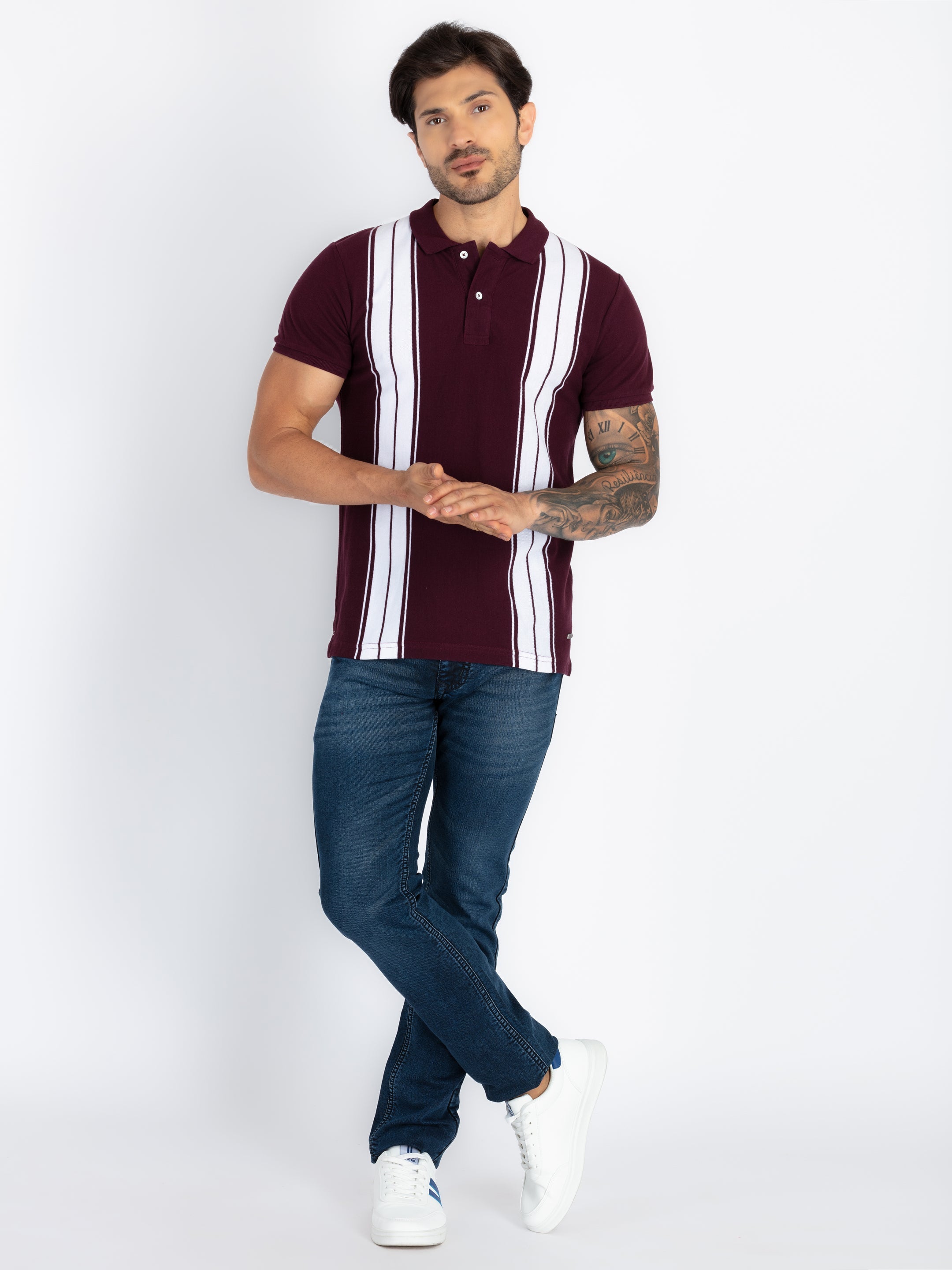Mens Colourblock Polo T-Shirt