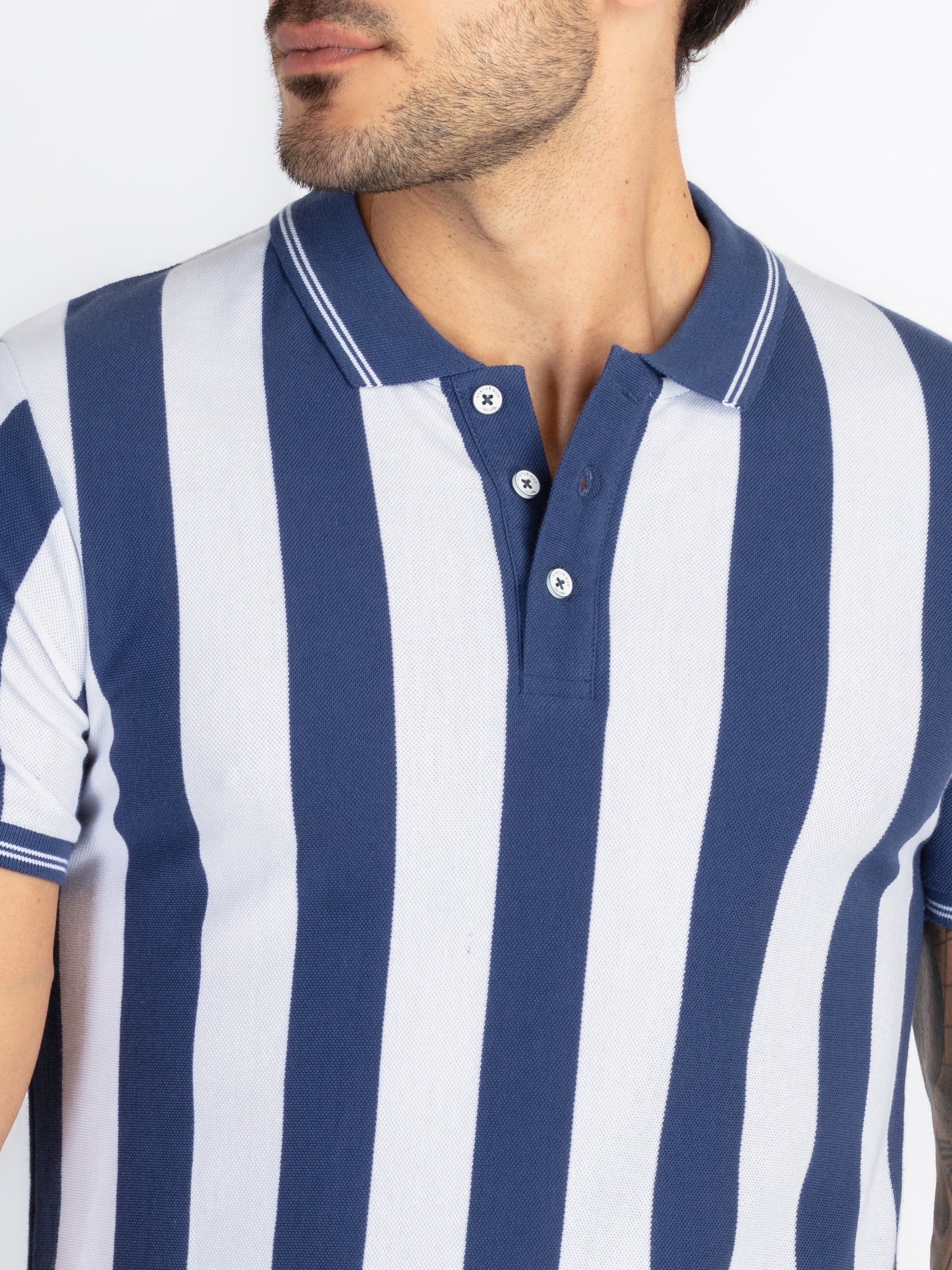 Mens Striped Polo T-Shirt