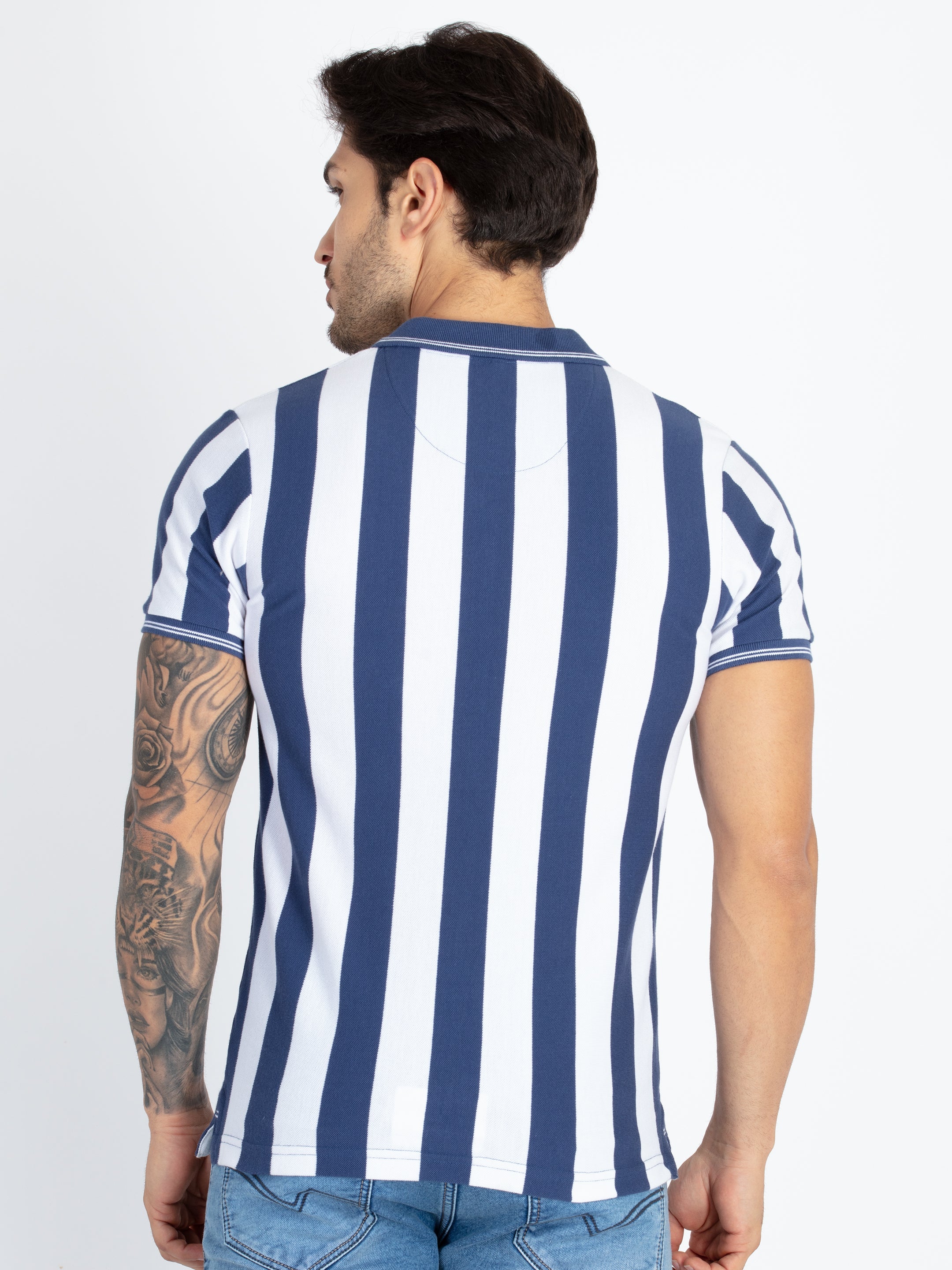 Mens Striped Polo T-Shirt