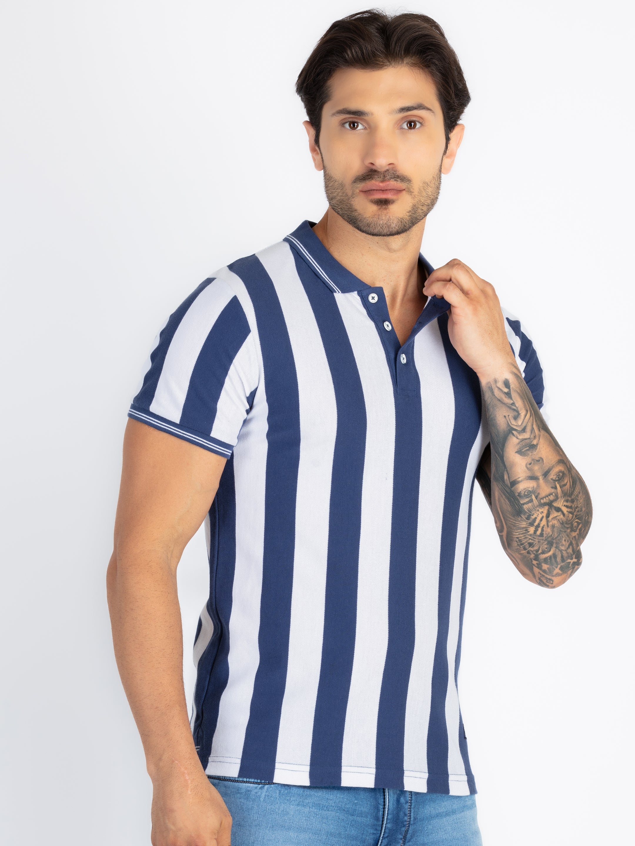 Mens Striped Polo T-Shirt