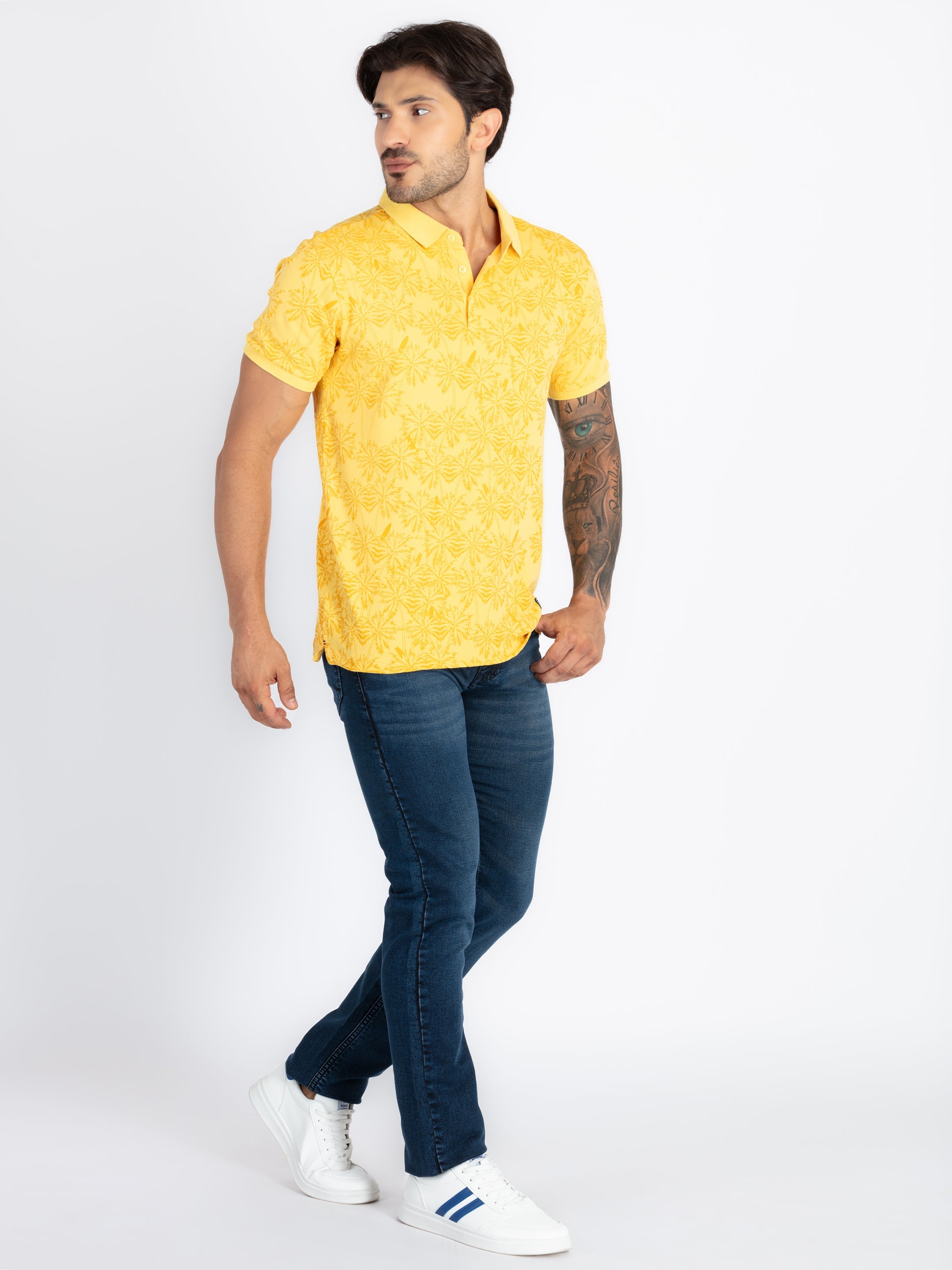 Mens All Over Printed Polo T-Shirt