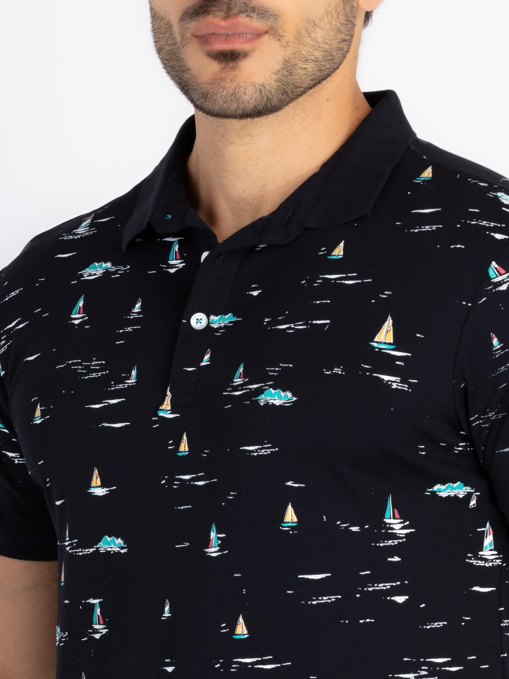 Mens All Over Printed Polo T-Shirt