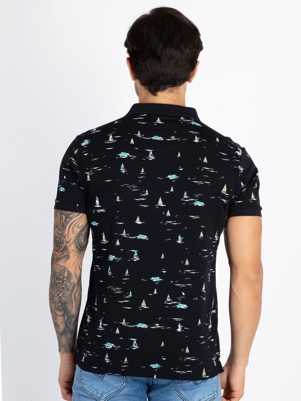 Mens All Over Printed Polo T-Shirt