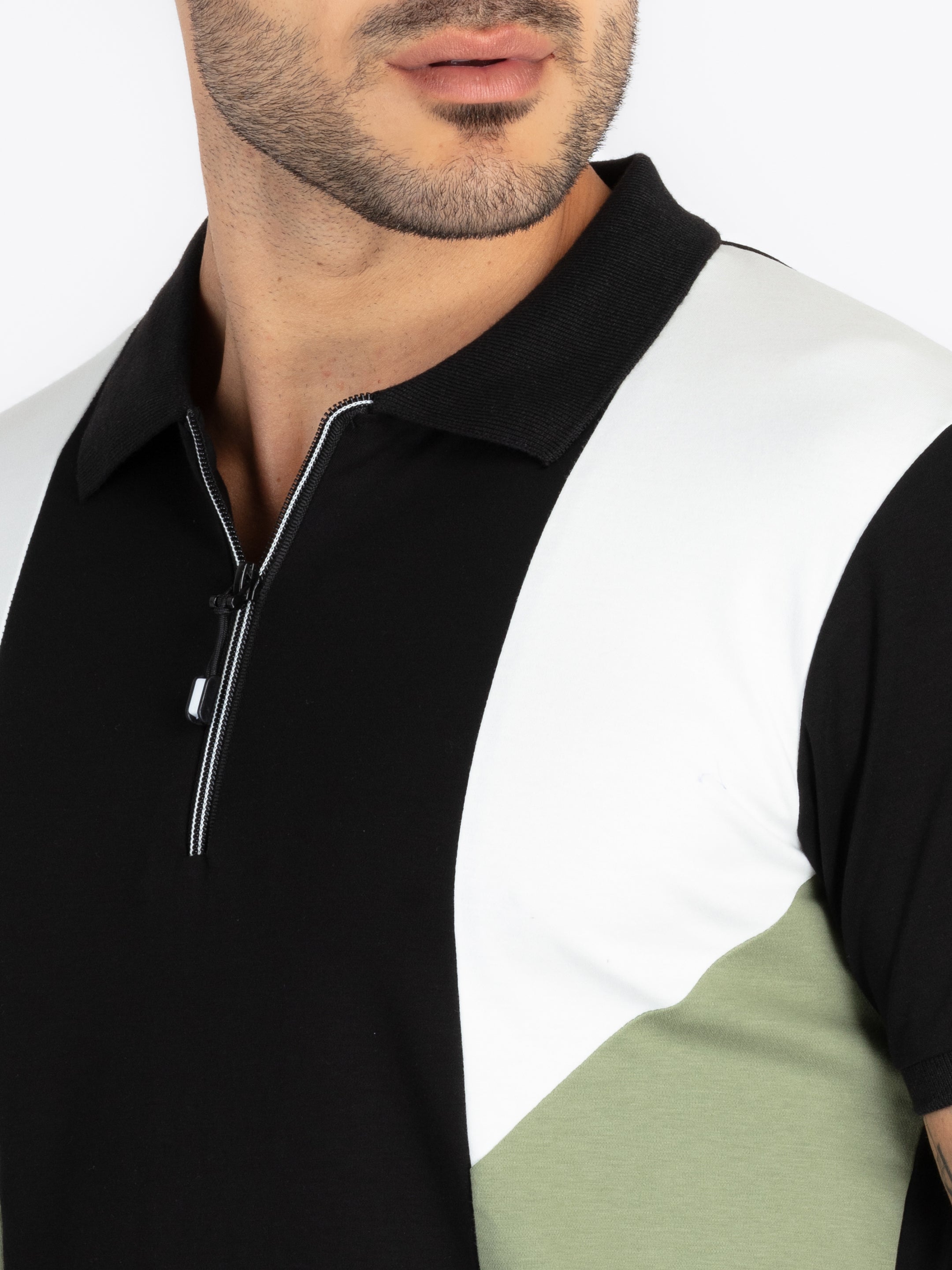 Mens Colourblock Polo T-Shirt
