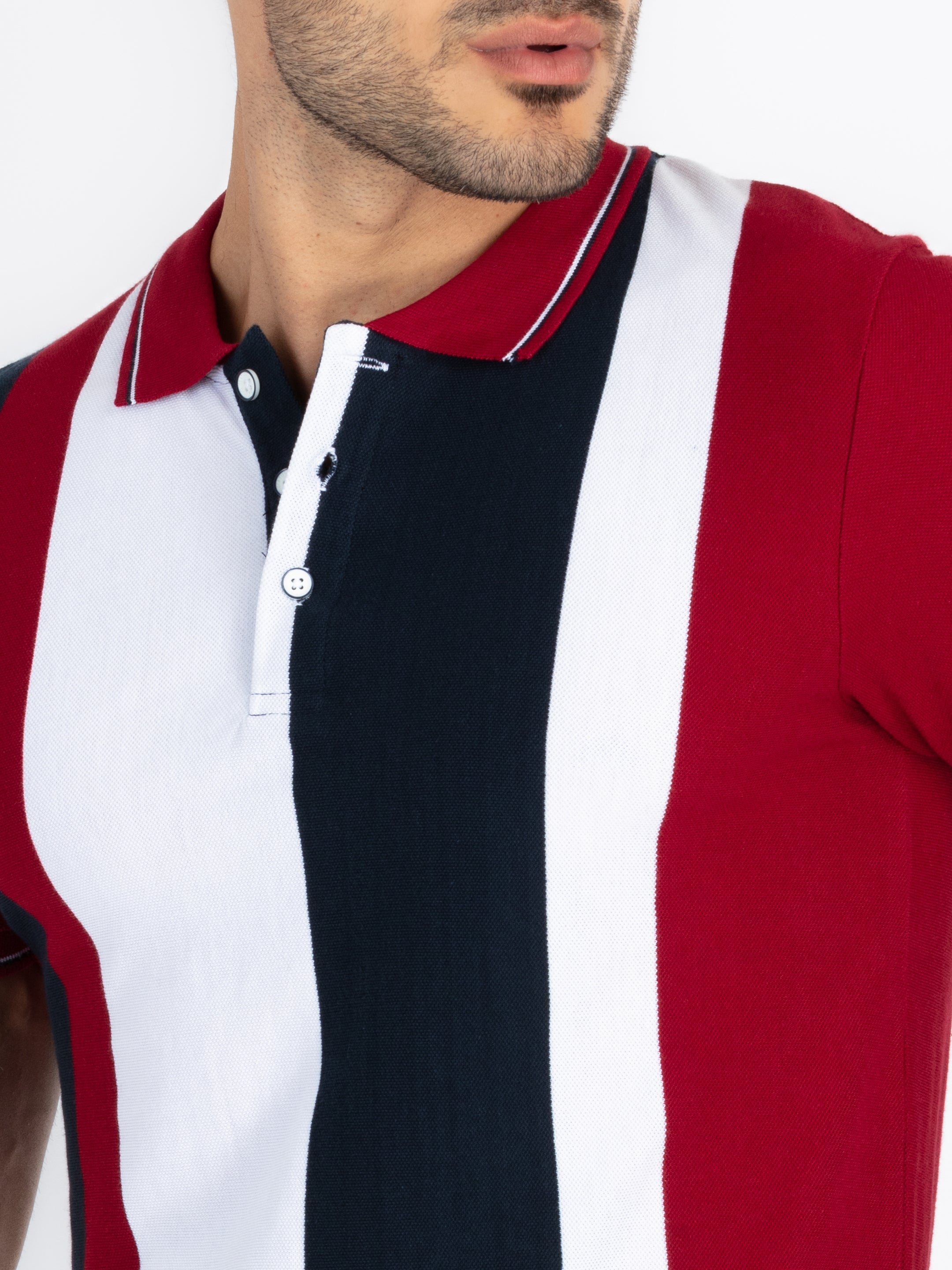 Mens Colourblock Polo T-Shirt