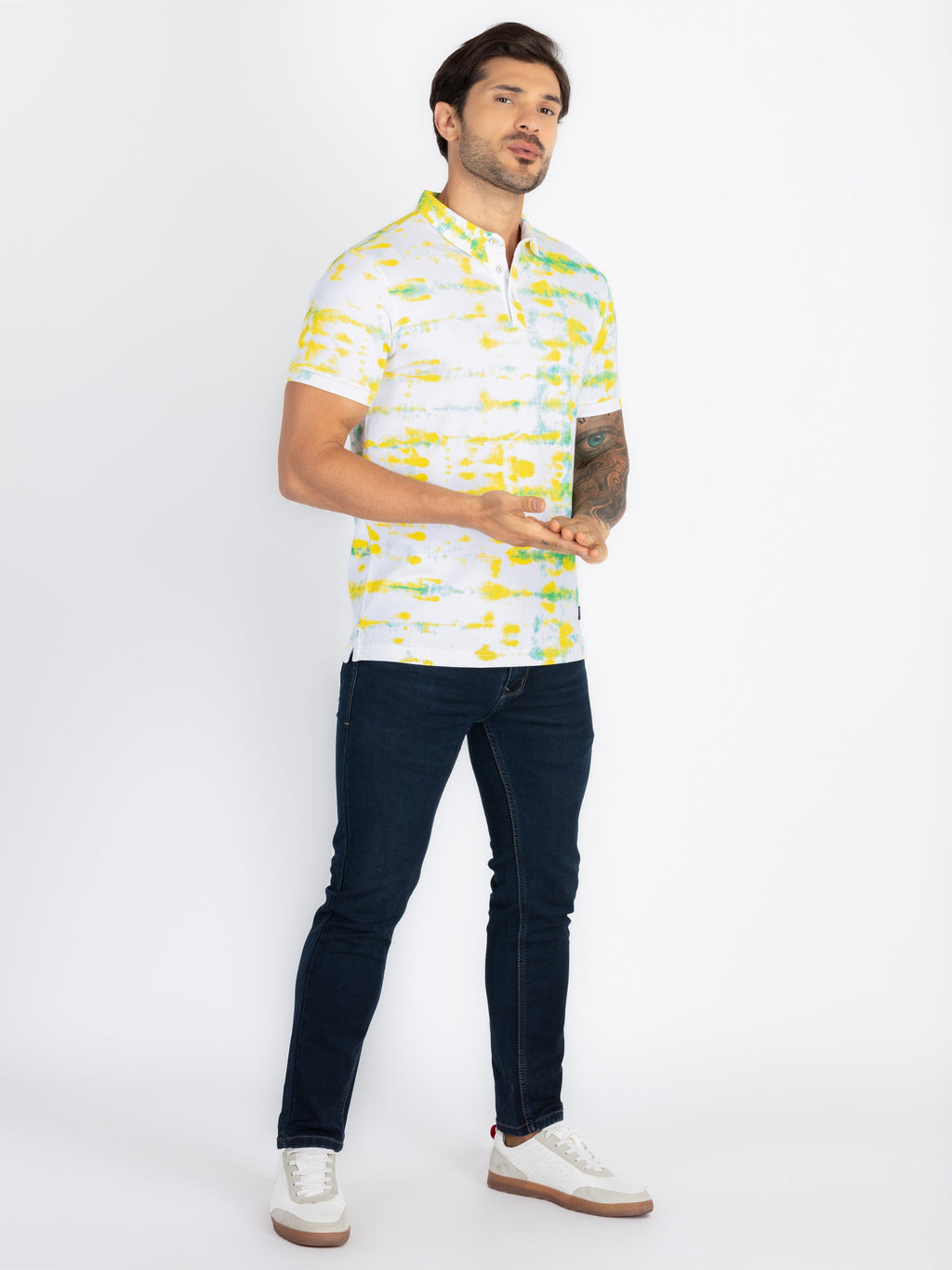 Mens All Over Printed Polo T-Shirt