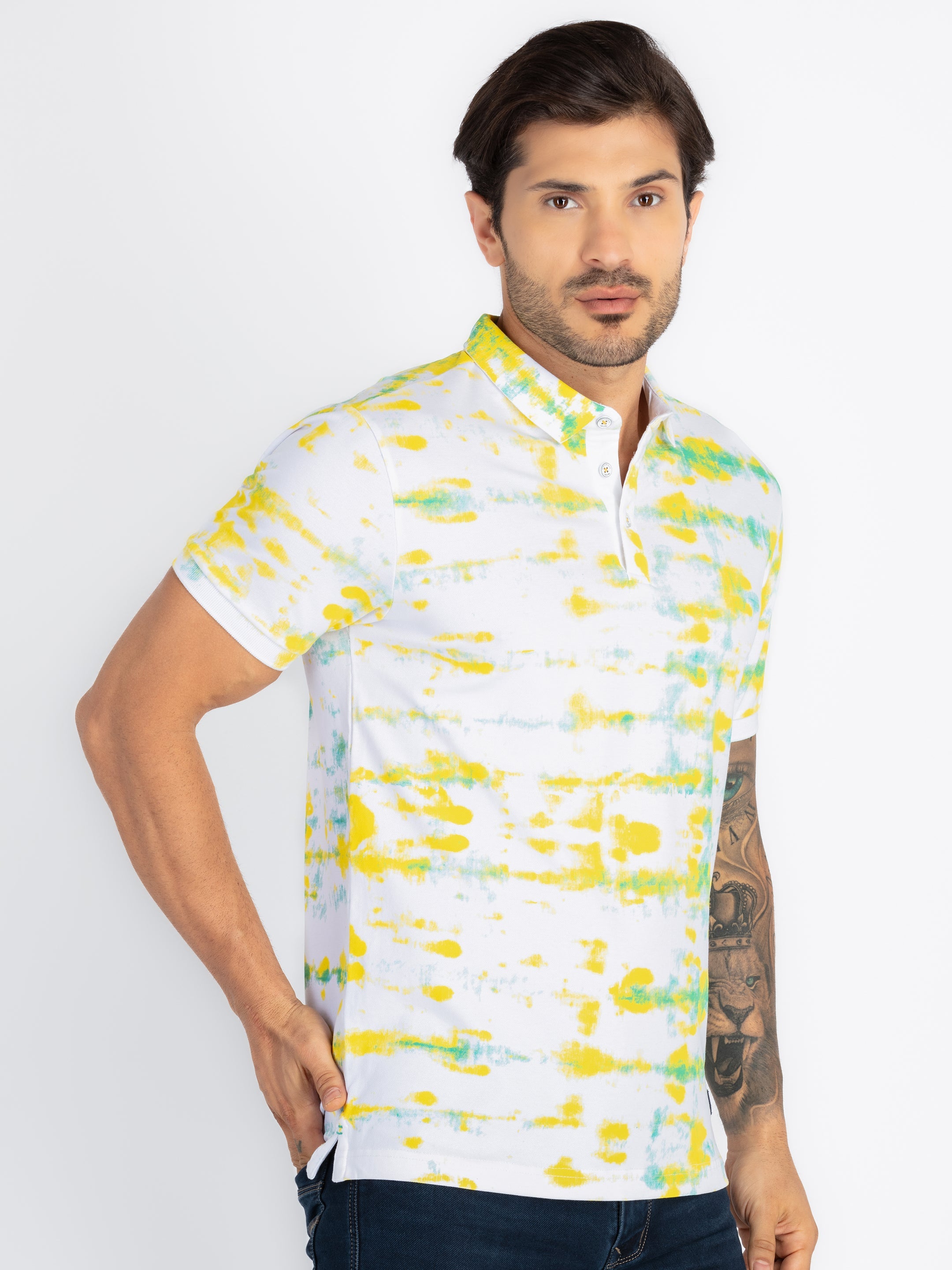 Mens All Over Printed Polo T-Shirt