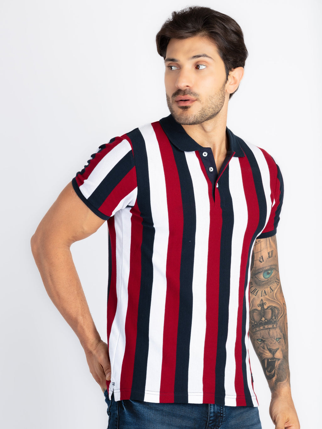 Mens Striped Polo T-Shirt