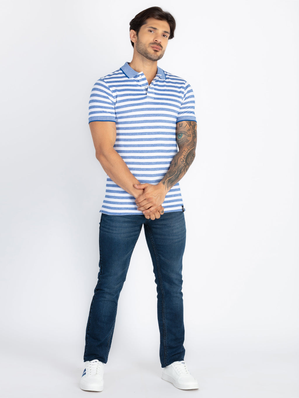 Mens Striped Polo T-Shirt