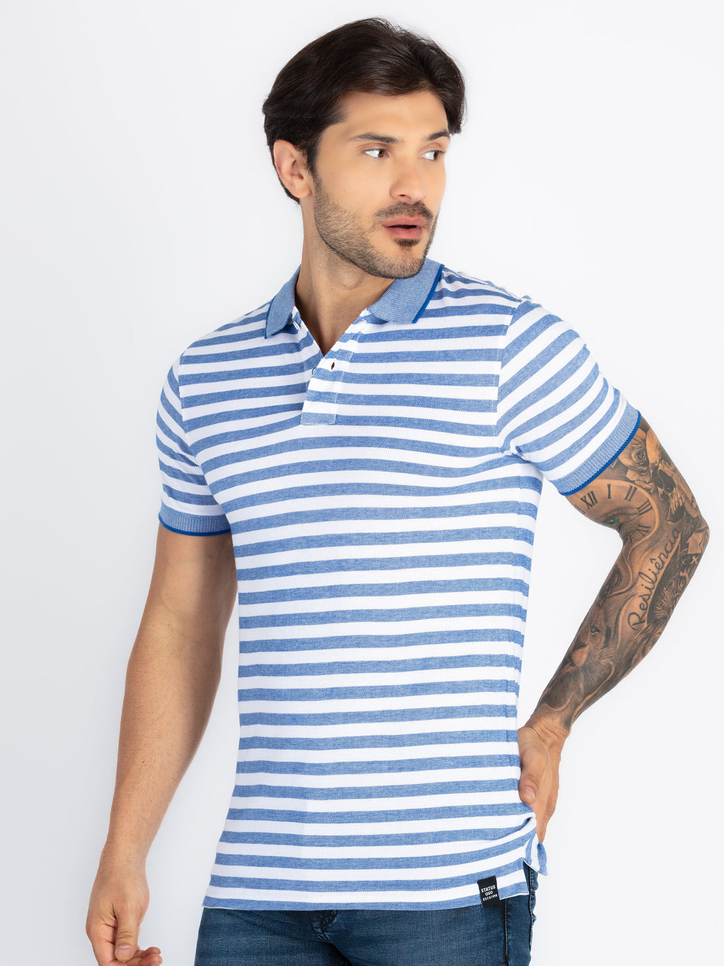 Mens Striped Polo T-Shirt