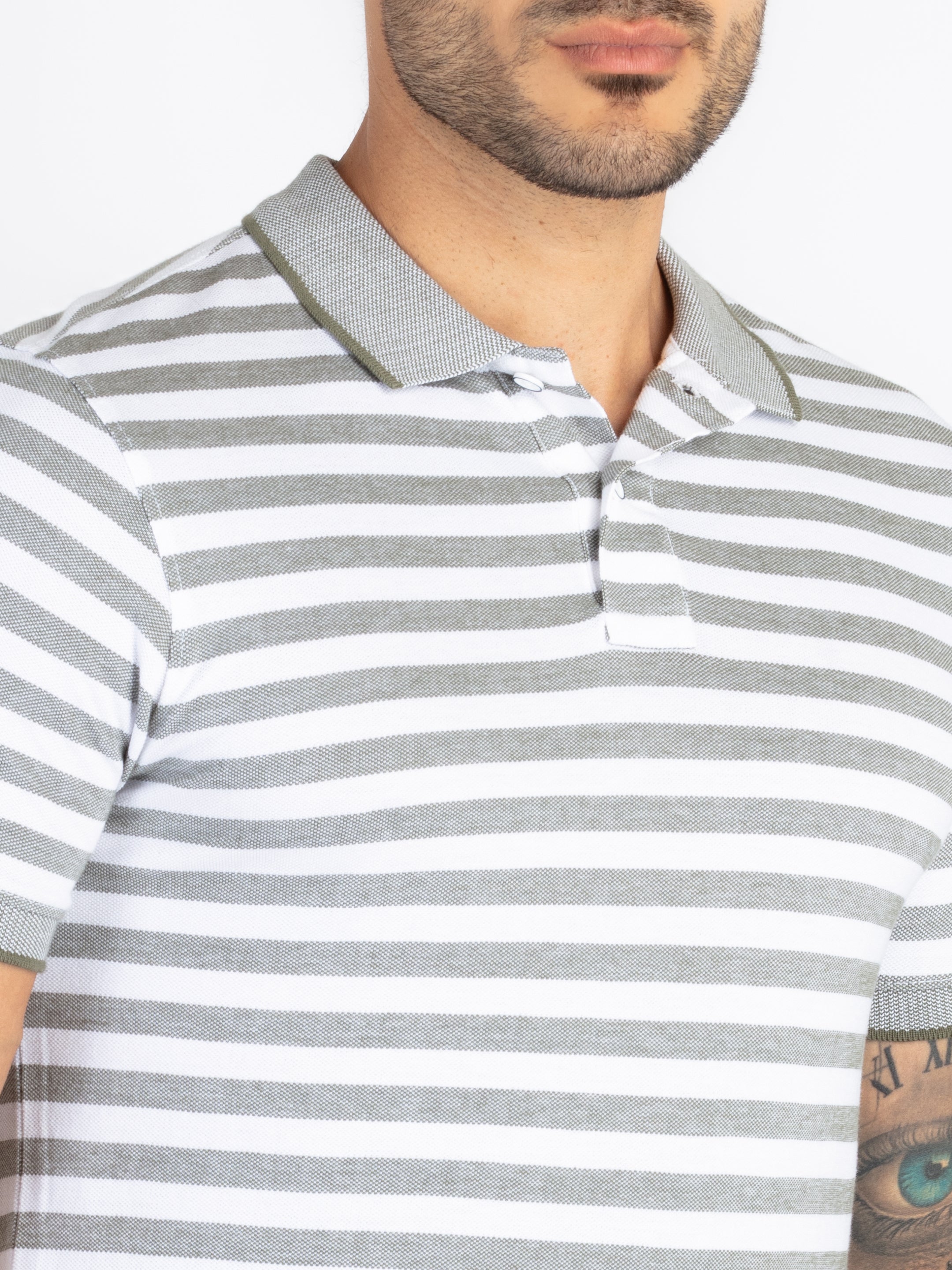 Mens Striped Polo T-Shirt