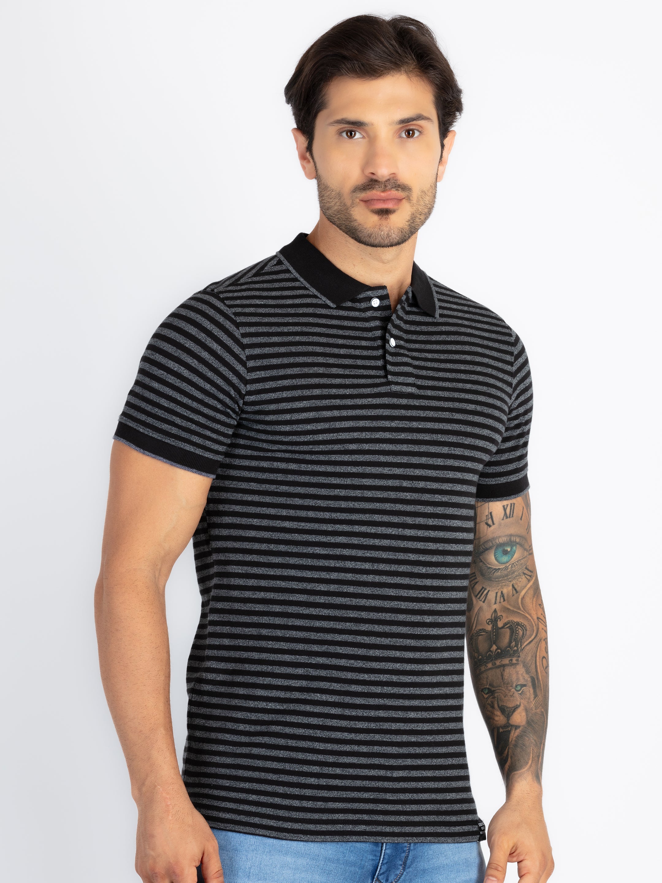 Mens Striped Polo T-Shirt