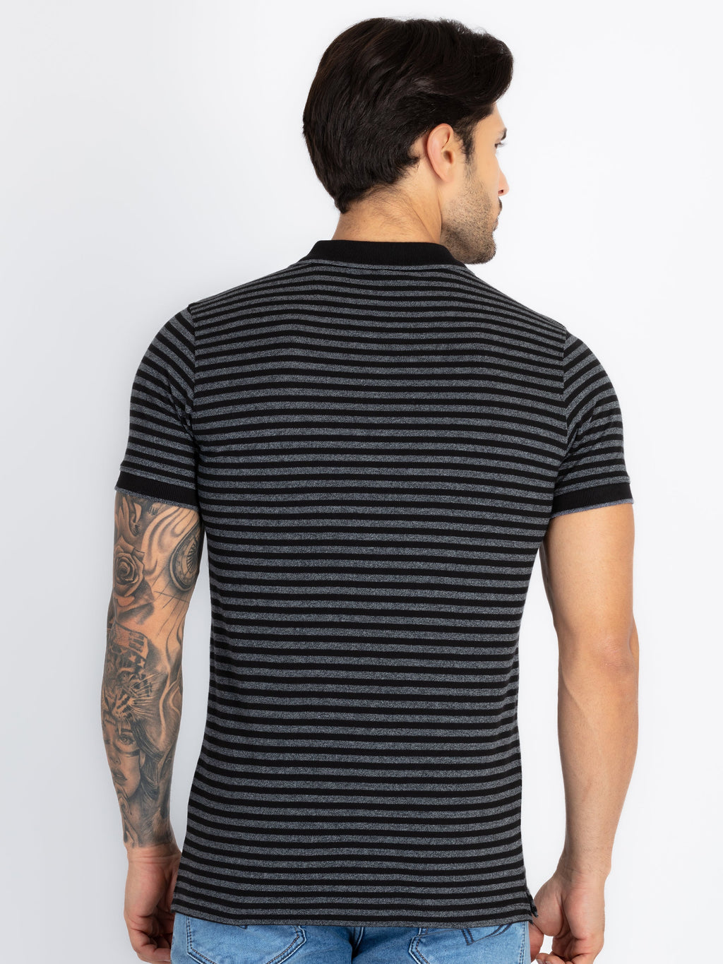 Mens Striped Polo T-Shirt
