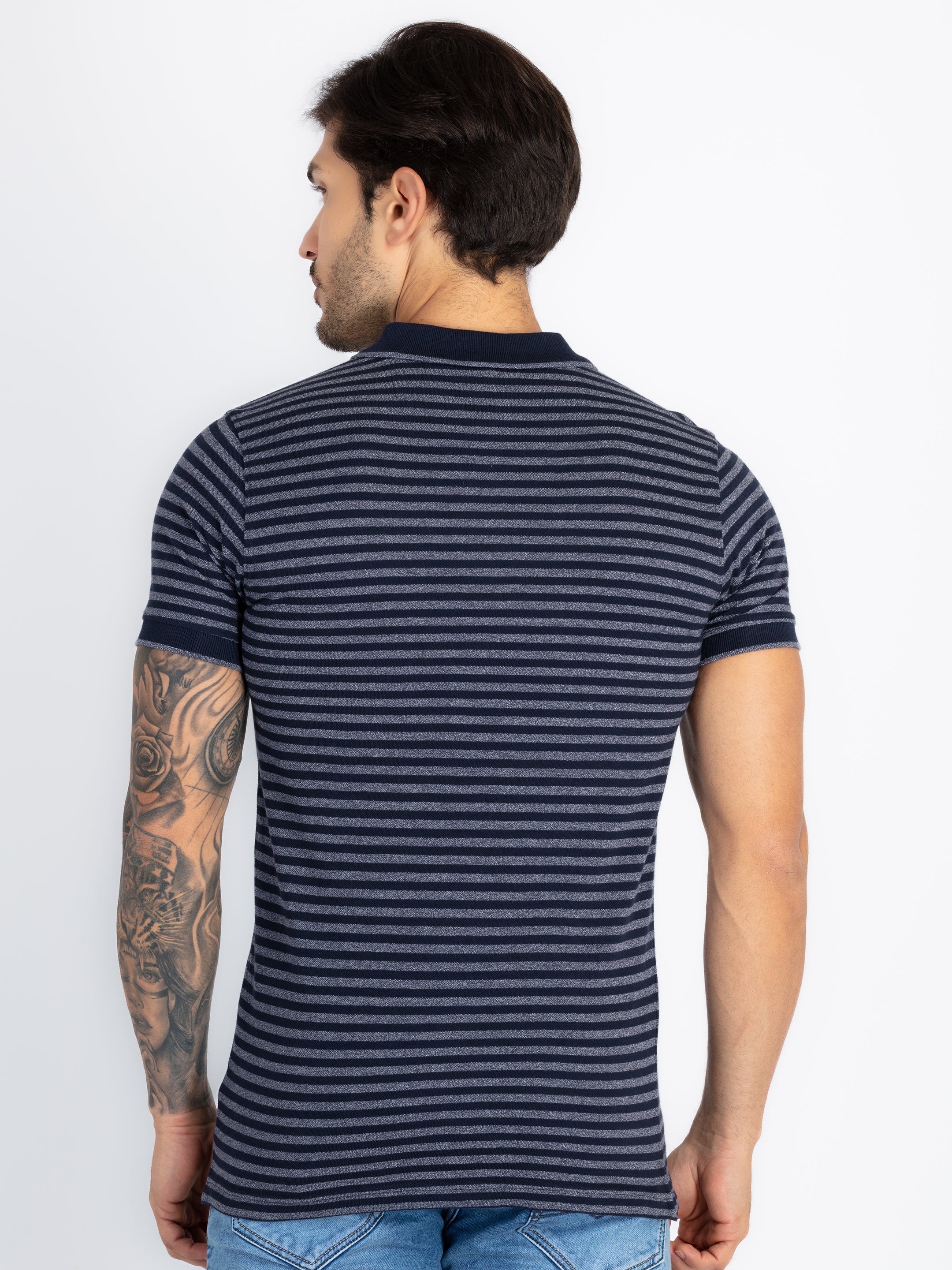 Mens Striped Polo T-Shirt