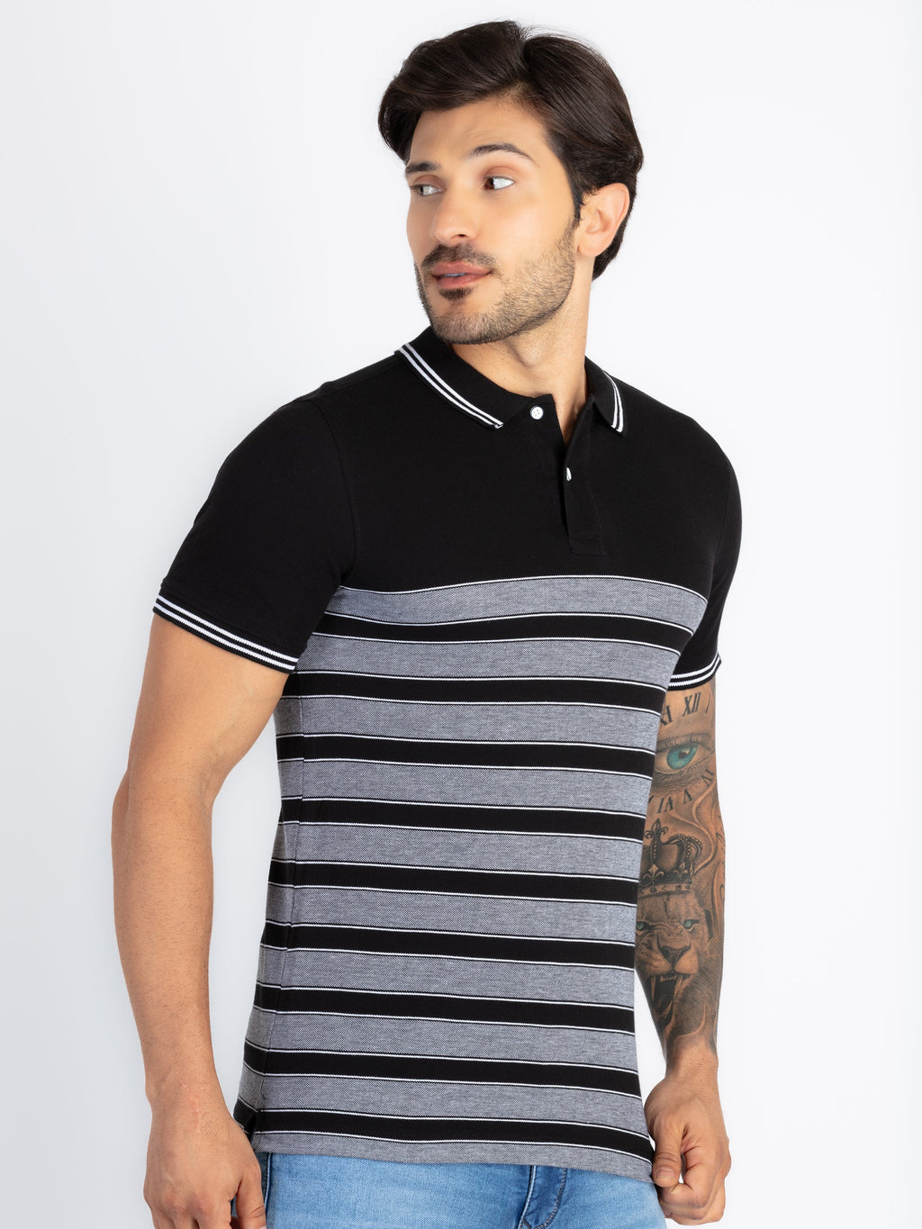Mens Colourblock Polo T-Shirt