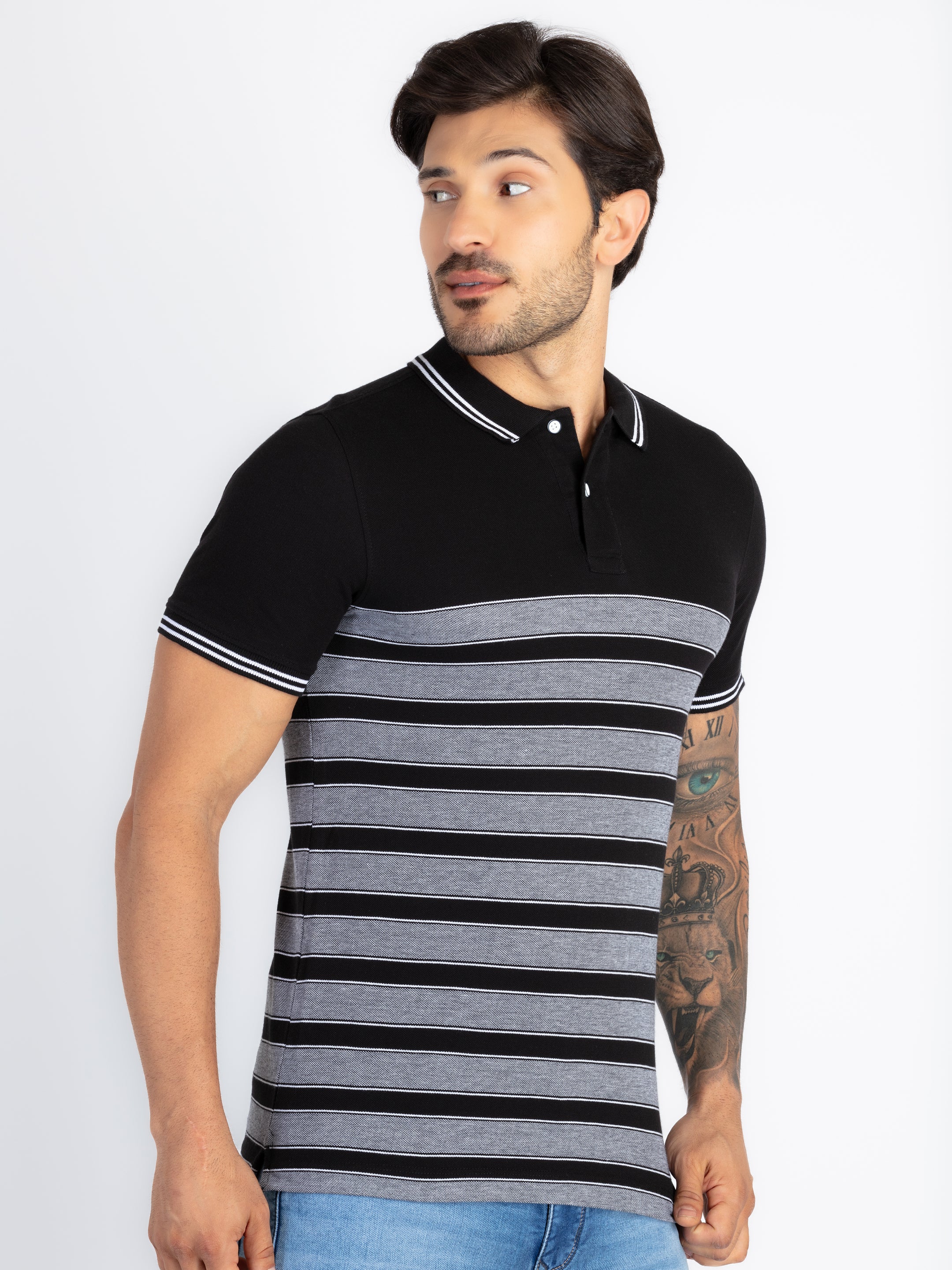Mens Colourblock Polo T-Shirt