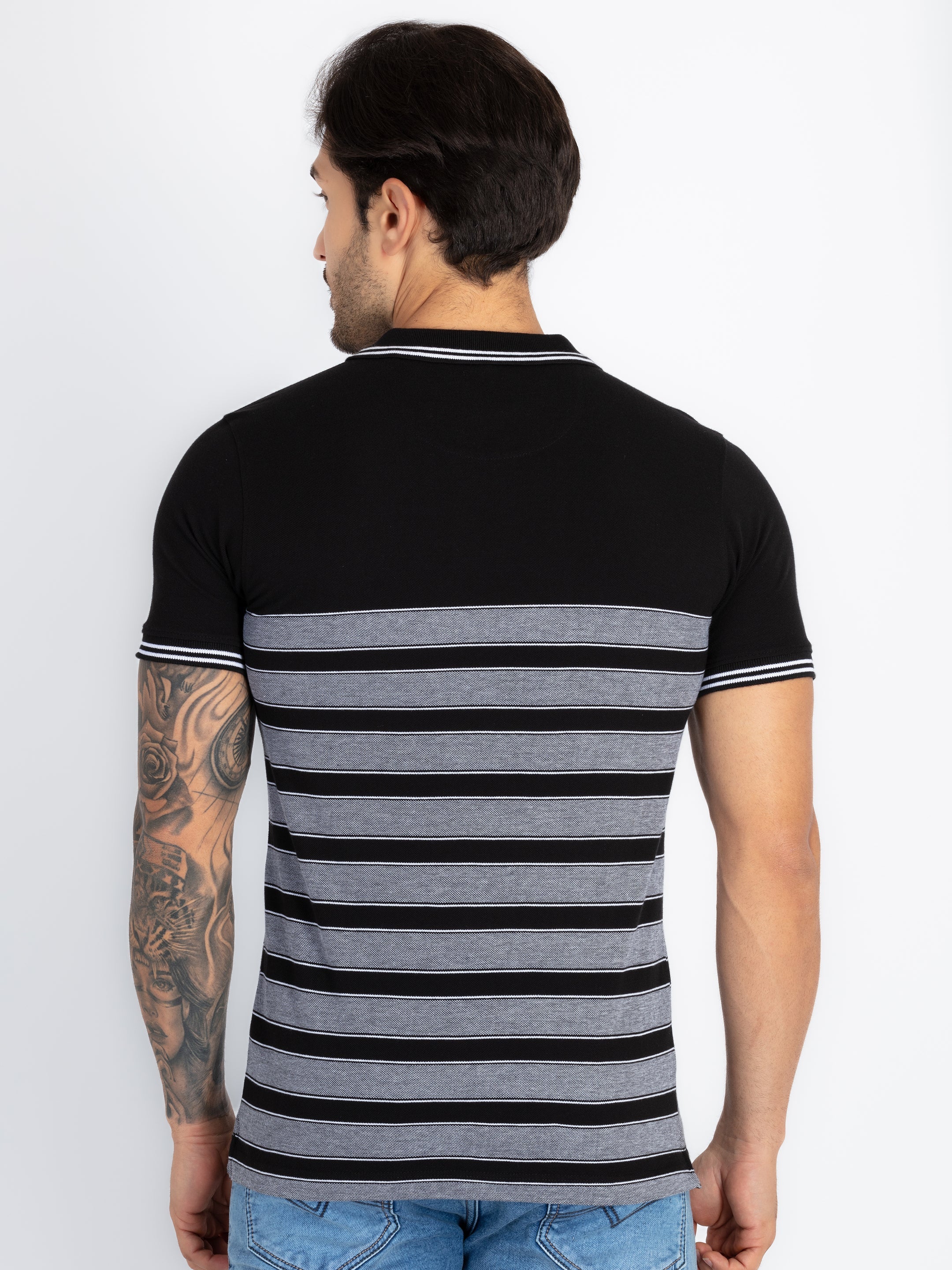 Mens Colourblock Polo T-Shirt