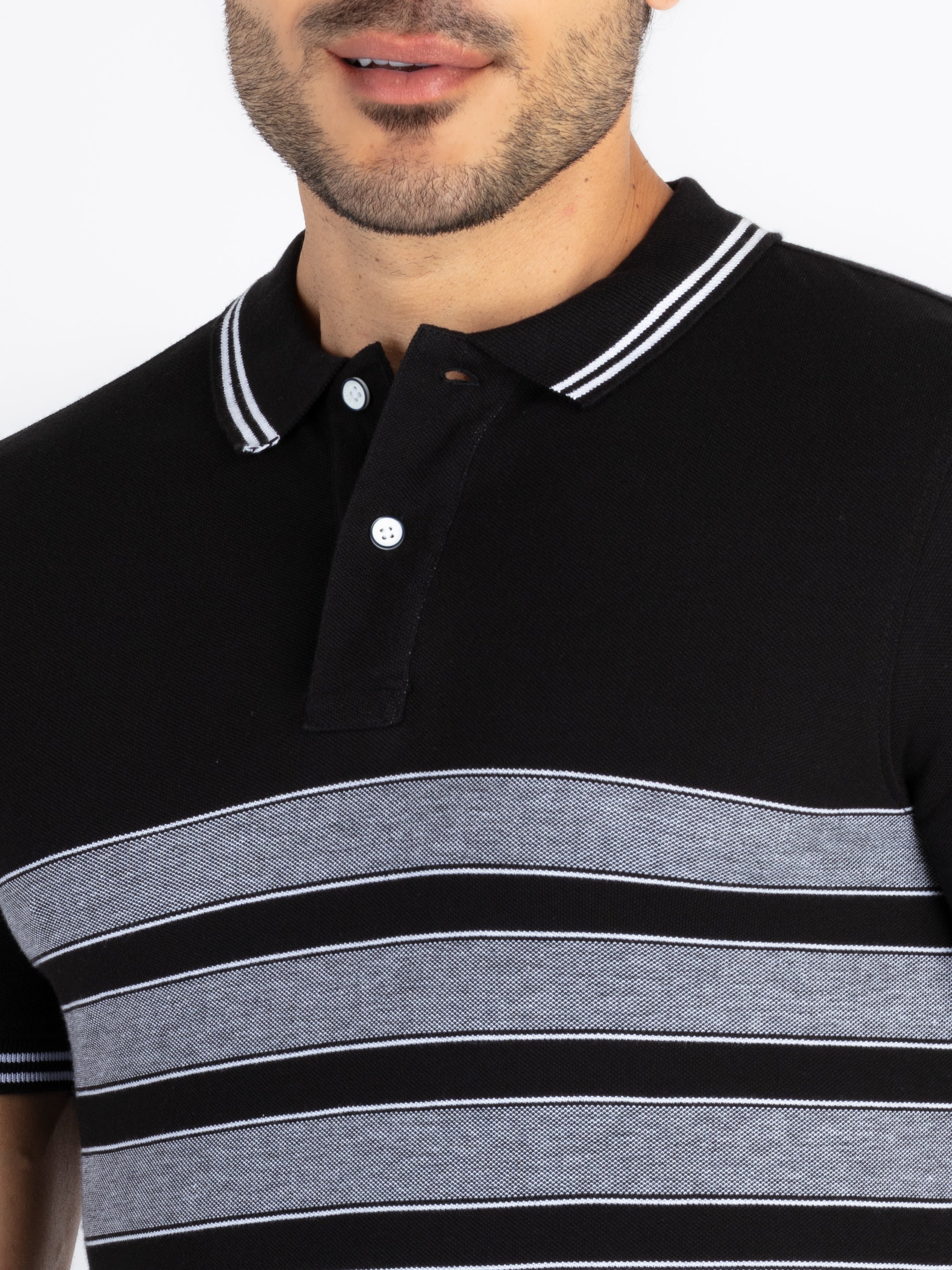 Mens Colourblock Polo T-Shirt