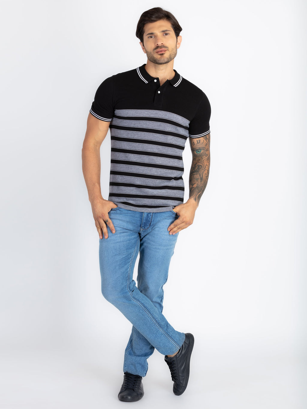 Mens Colourblock Polo T-Shirt