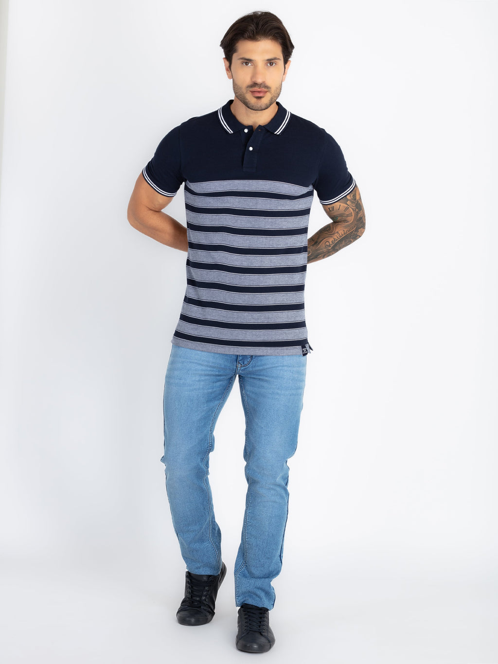 Mens Colourblock Polo T-Shirt