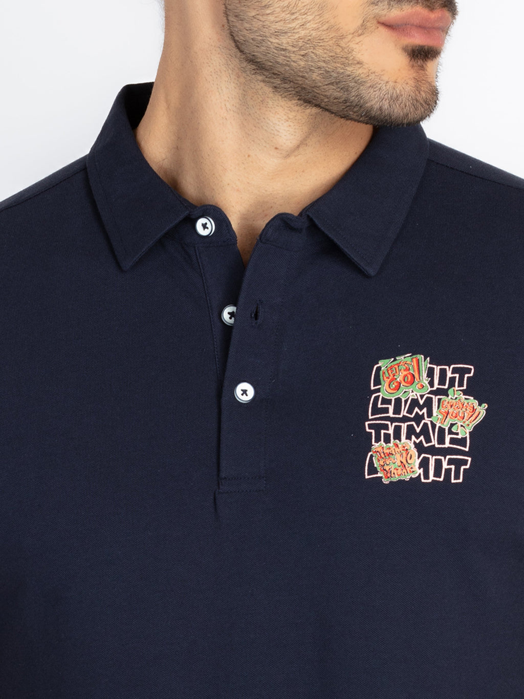 Mens Front & Back Printed Polo T-Shirt