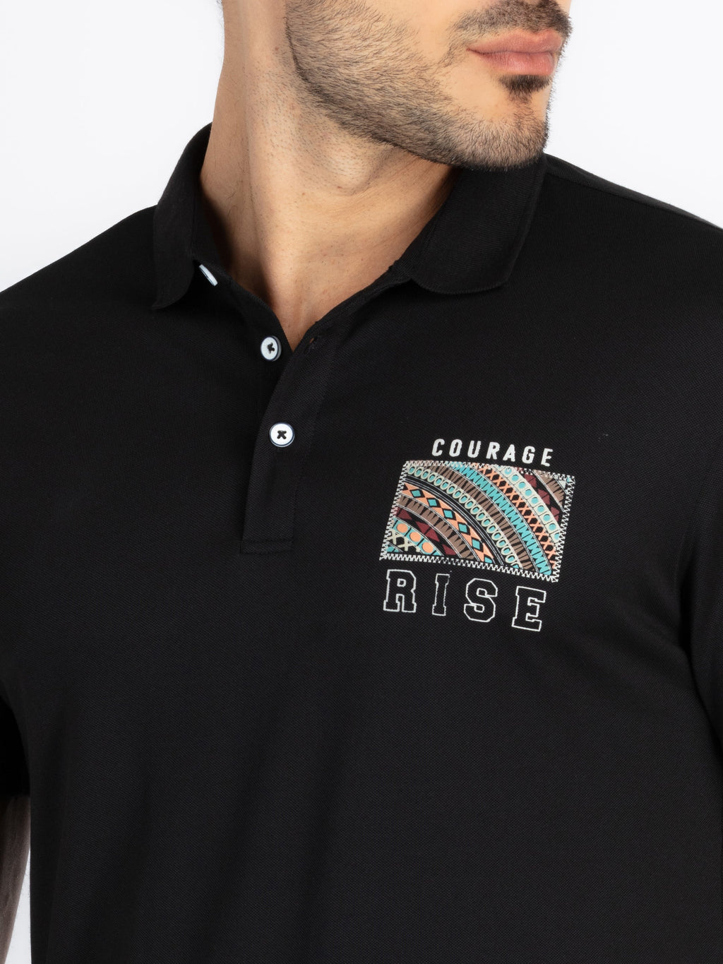 Mens Front & Back Printed Polo T-Shirt