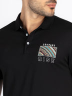 Mens Front & Back Printed Polo T-Shirt