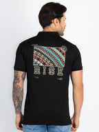 Mens Front & Back Printed Polo T-Shirt