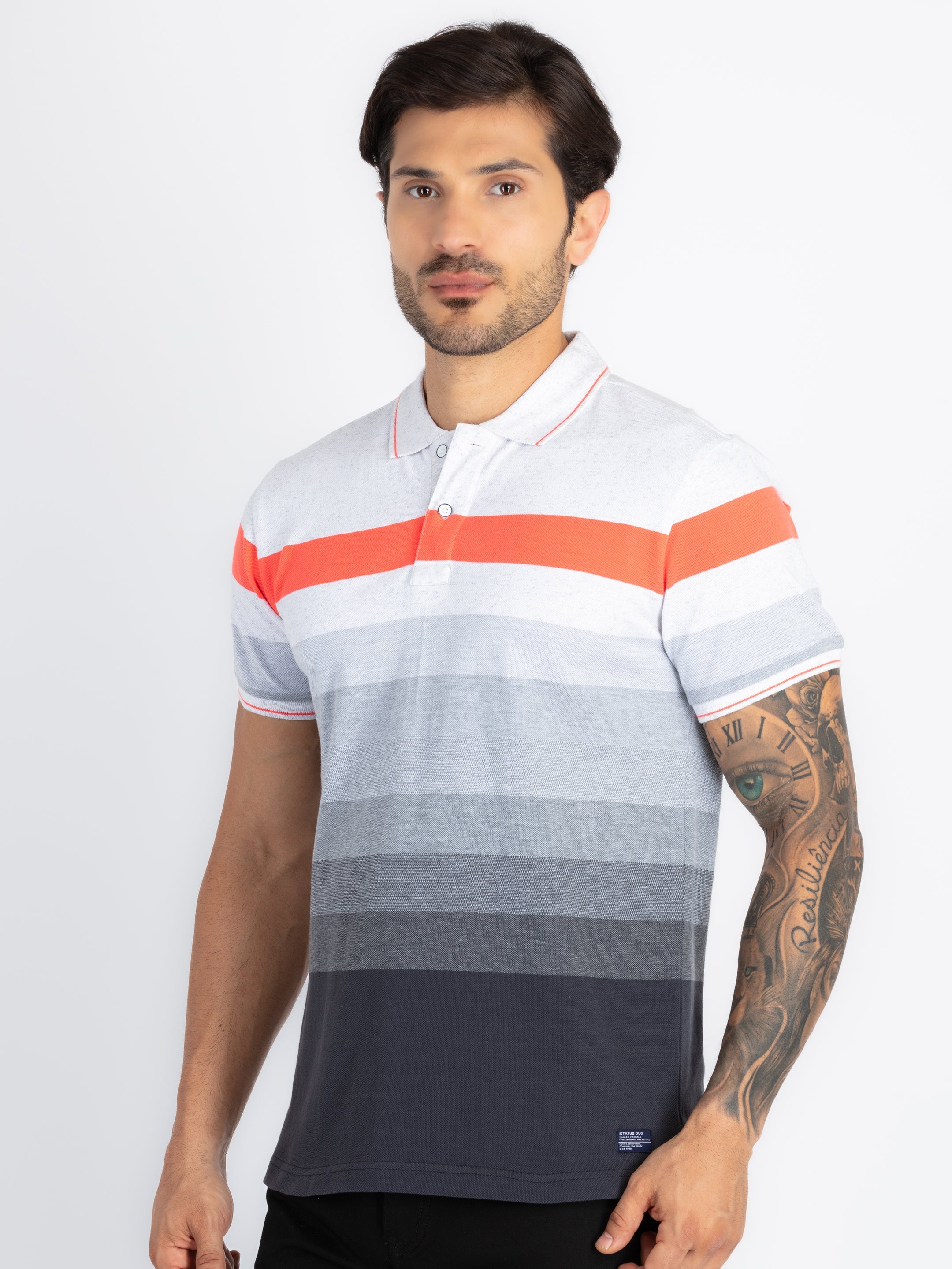 Mens Striped Polo T-Shirt