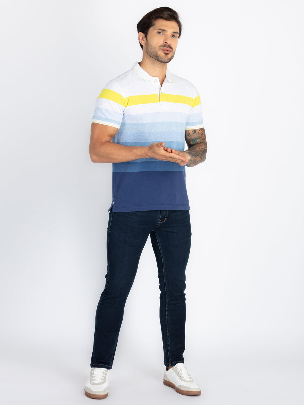 Mens Striped Polo T-Shirt