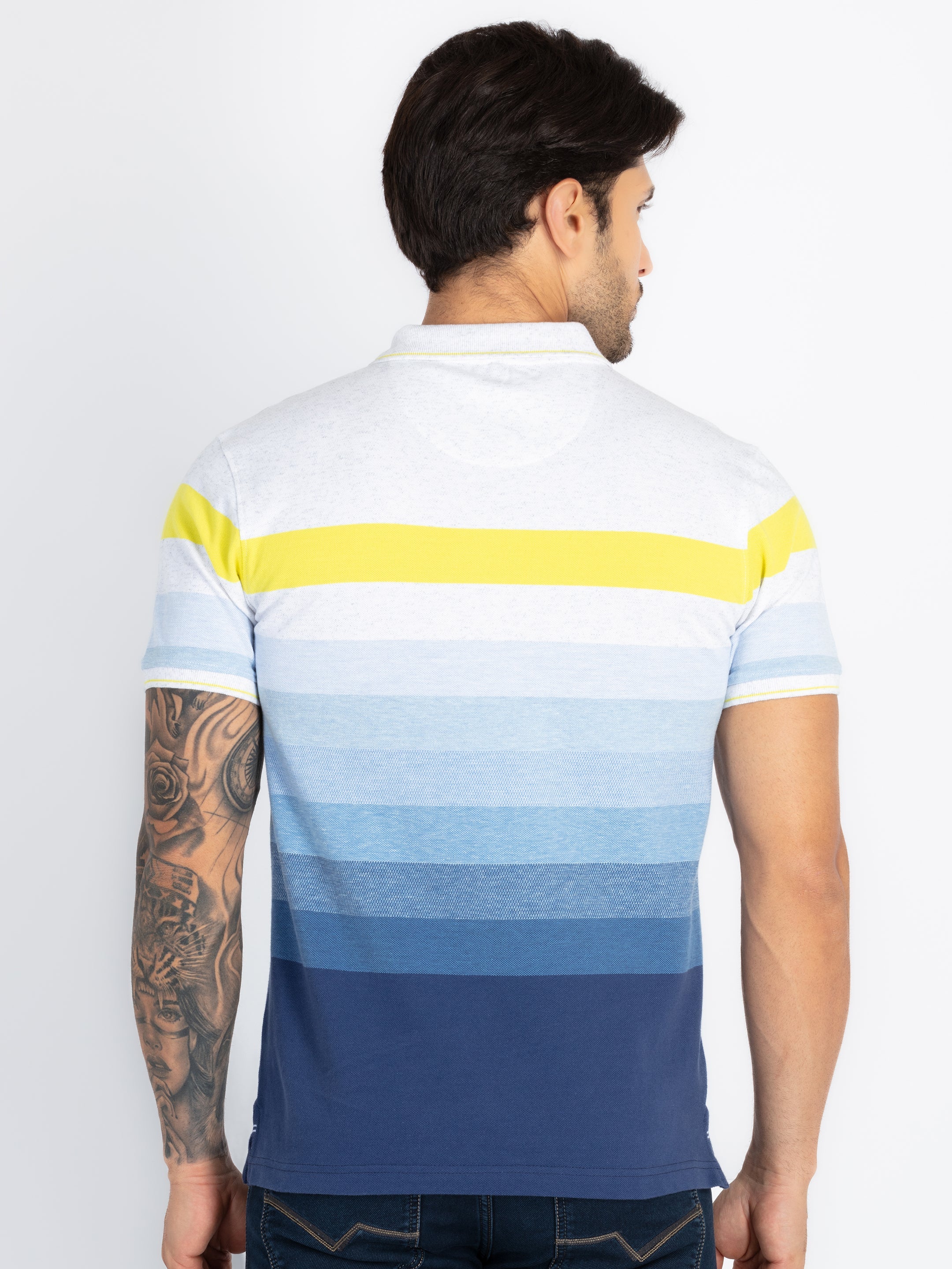 Mens Striped Polo T-Shirt