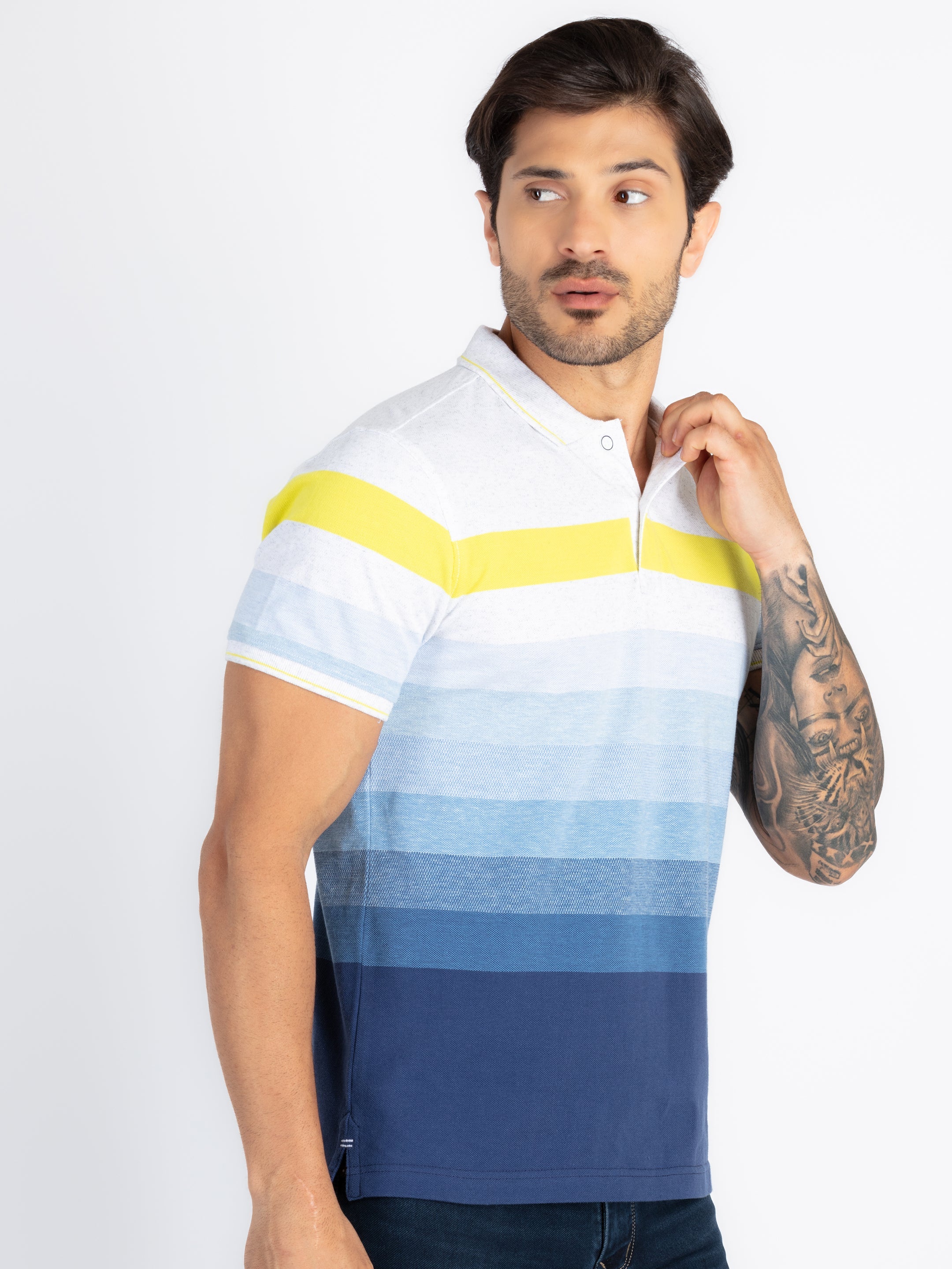 Mens Striped Polo T-Shirt