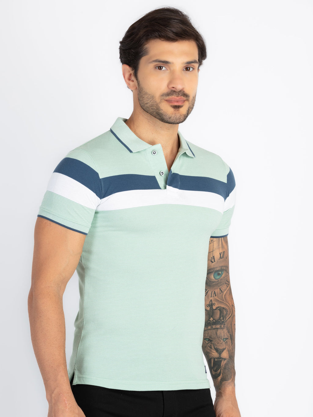 Mens Colourblock Polo T-Shirt
